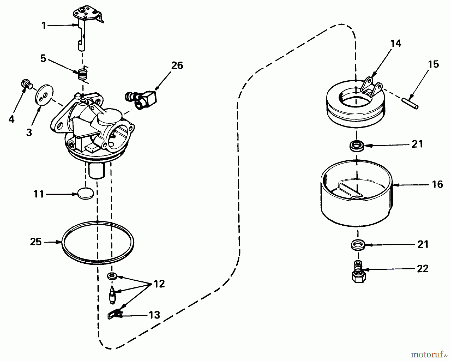  Toro Neu Mowers, Walk-Behind Seite 1 20407 - Toro Lawnmower, 1977 (7000001-7999999) CARBURETOR NO. 631784A