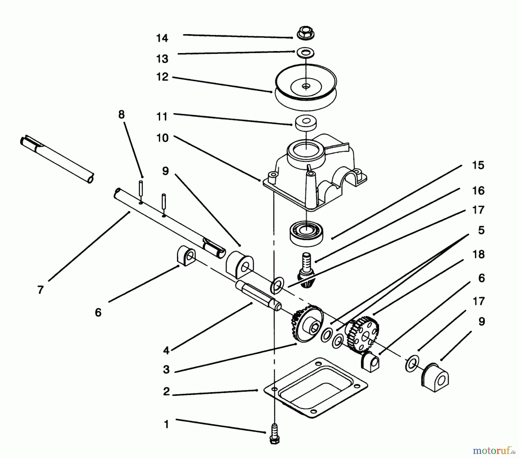  Toro Neu Mowers, Walk-Behind Seite 1 20432 - Toro Lawnmower, 1993 (39000001-39999999) GEAR CASE ASSEMBLY