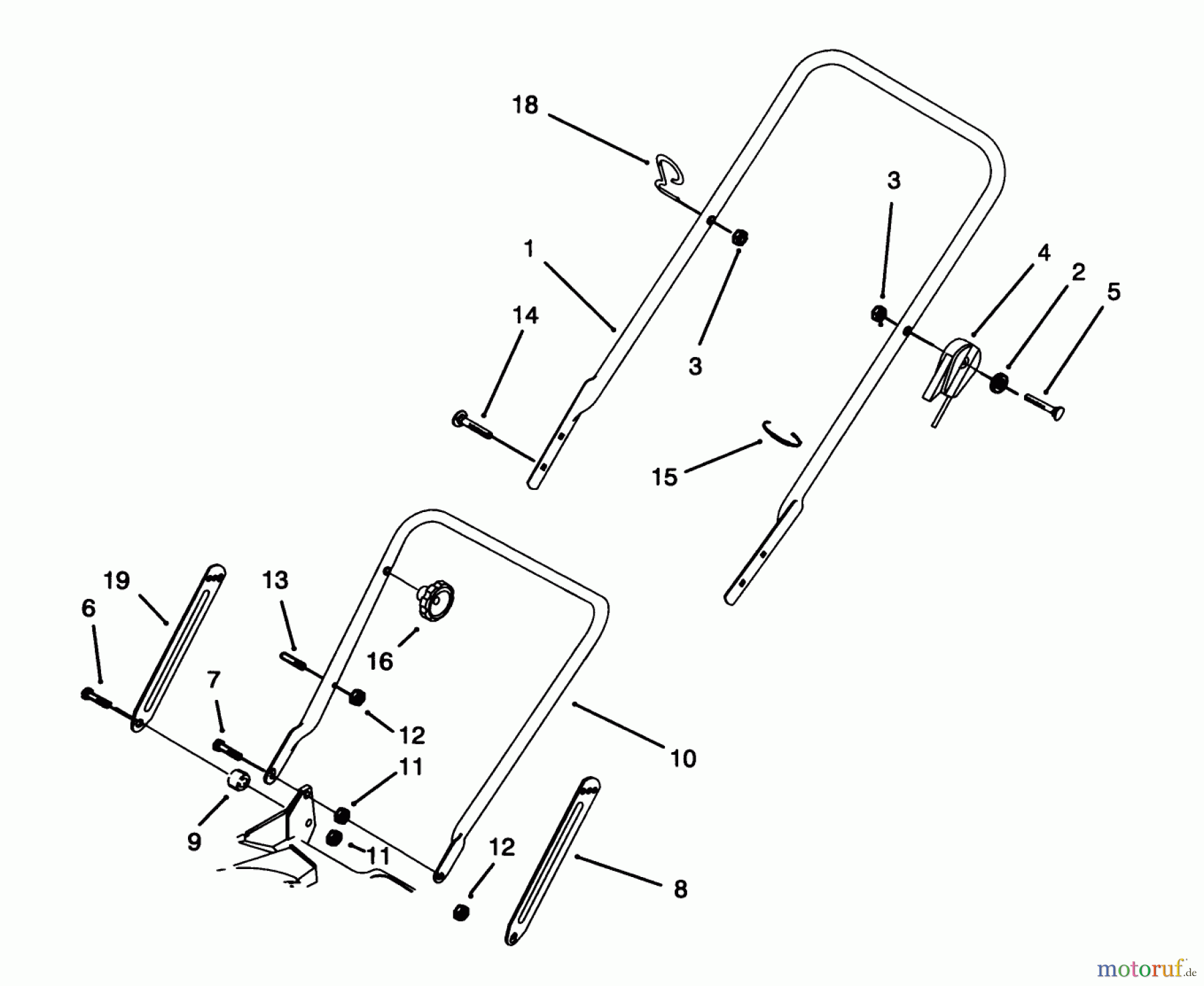  Toro Neu Mowers, Walk-Behind Seite 1 20432 - Toro Lawnmower, 1993 (39000001-39999999) HANDLE ASSEMBLY