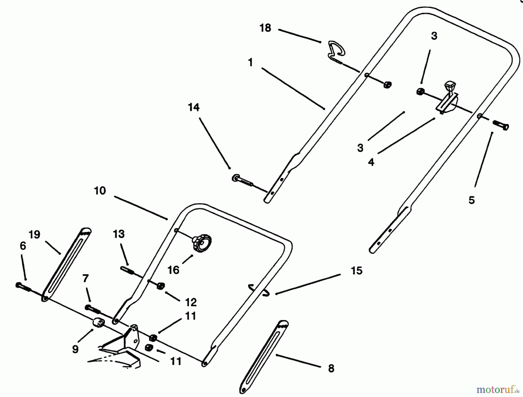  Toro Neu Mowers, Walk-Behind Seite 1 20433 - Toro Lawnmower, 1993 (39000001-39999999) HANDLE ASSEMBLY