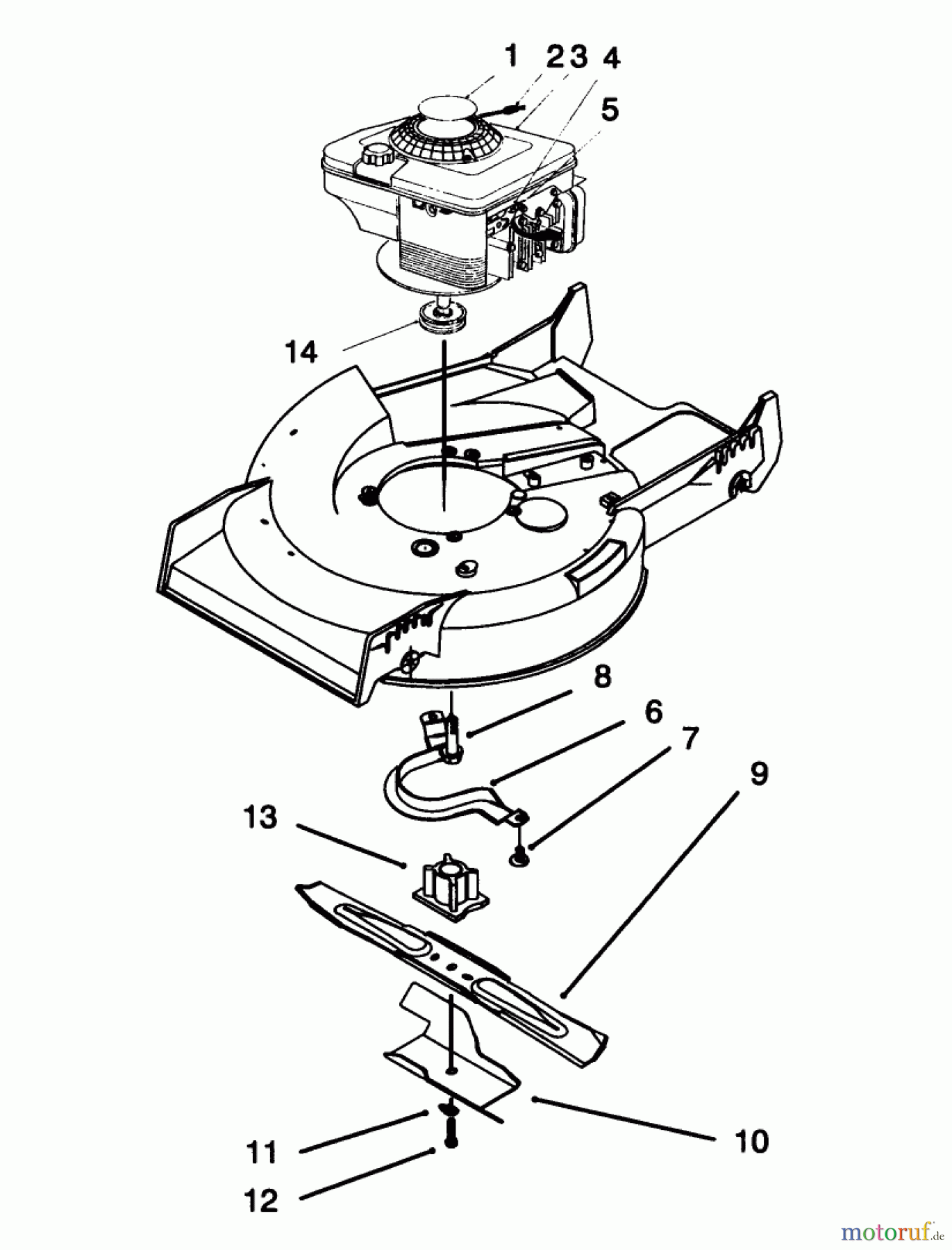  Toro Neu Mowers, Walk-Behind Seite 1 20434 - Toro Recycler II, 1993 (3900001-3999999) ENGINE ASSEMBLY