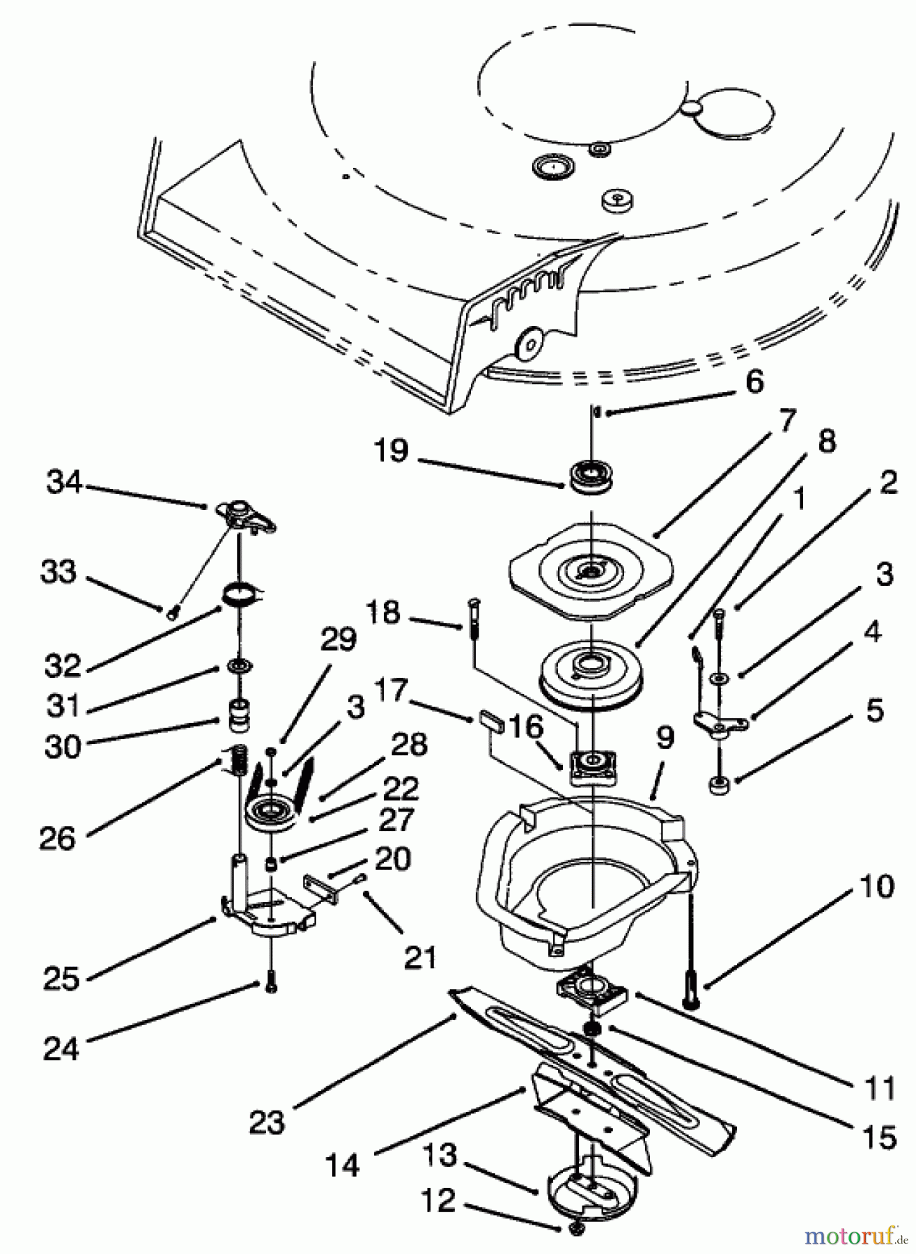  Toro Neu Mowers, Walk-Behind Seite 1 20438 - Toro Lawnmower, 1993 (39000001-39999999) BLADE BRAKE CLUTCH ASSEMBLY