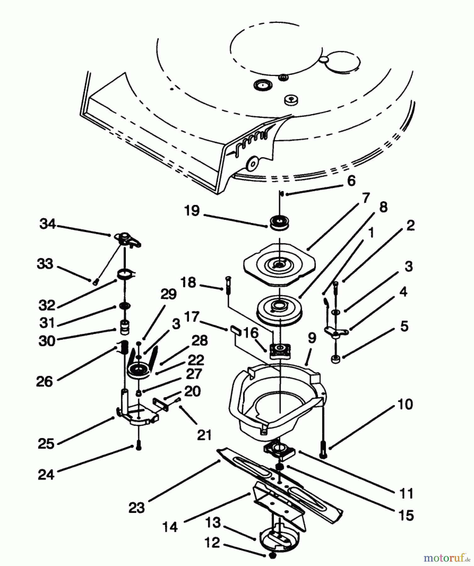  Toro Neu Mowers, Walk-Behind Seite 1 20438WF - Toro Lawnmower, 1993 (39000001-39999999) BLADE BRAKE CLUTCH ASSEMBLY