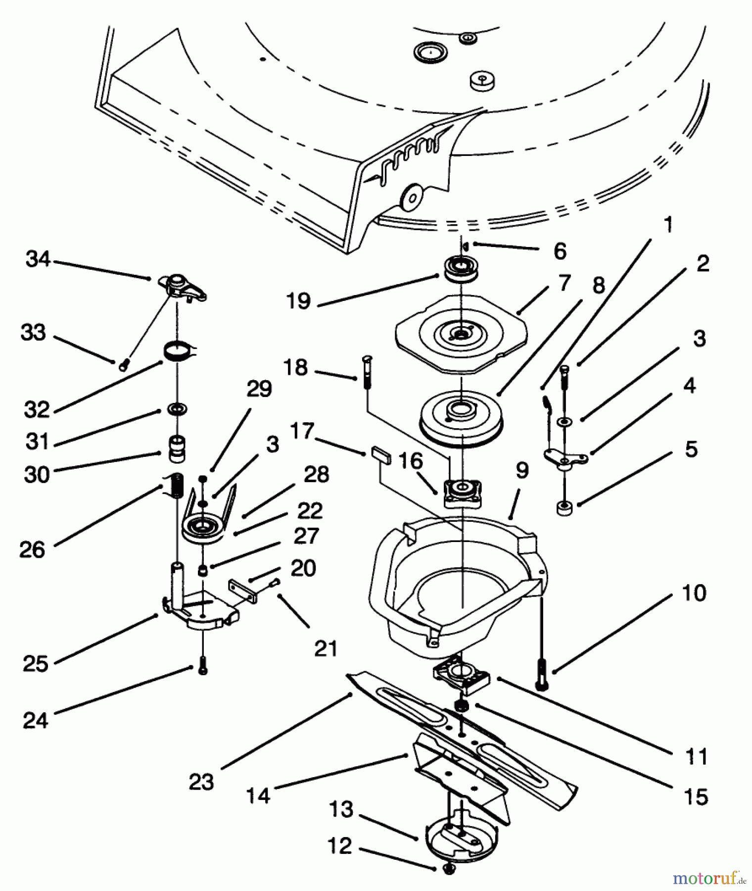  Toro Neu Mowers, Walk-Behind Seite 1 20439 - Toro Lawnmower, 1994 (49000001-49999999) BLADE BRAKE CLUTCH ASSEMBLY