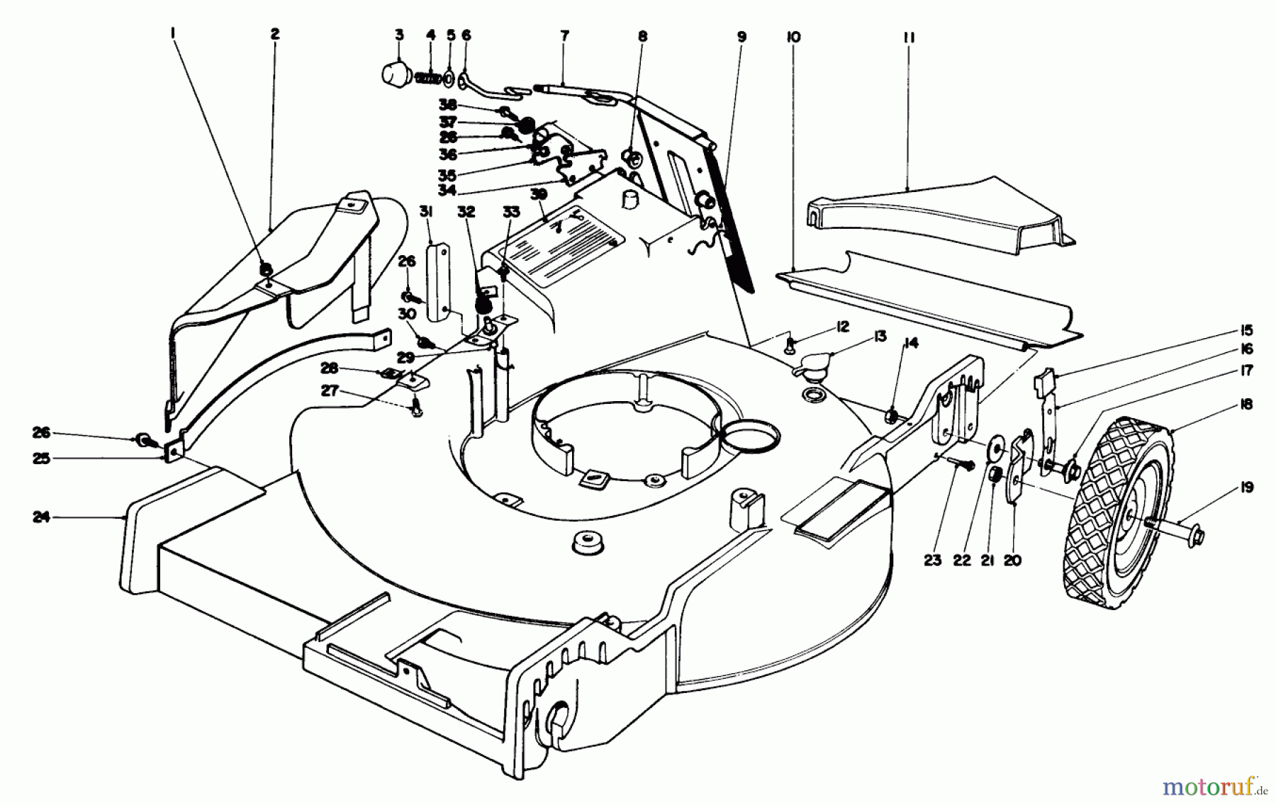  Toro Neu Mowers, Walk-Behind Seite 1 20440 - Toro Lawnmower, 1974 (4000001-4999999) HOUSING ASSEMBLY MODEL 20550 AND 20660