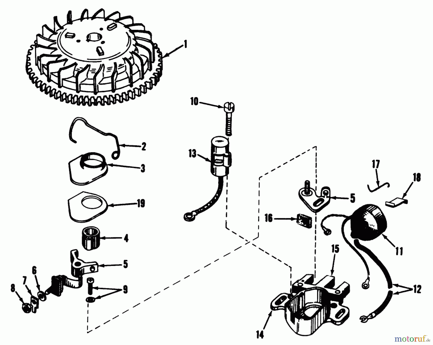  Toro Neu Mowers, Walk-Behind Seite 1 20440 - Toro Lawnmower, 1974 (4000001-4999999) MAGNETO NO. 610900 (MOWER MODEL NO. 20660)