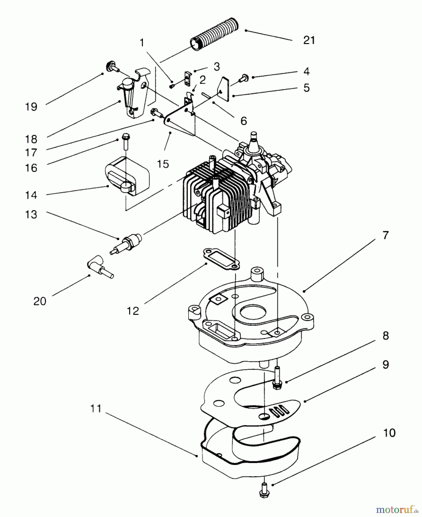  Toro Neu Mowers, Walk-Behind Seite 1 20443 - Toro Lawnmower, 1996 (6900001-6999999) BRAKE & MUFFLER ASSEMBLY (MODEL NO. 20441 ONLY)