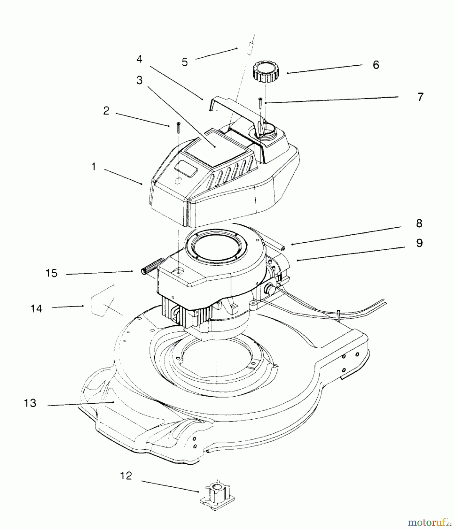  Toro Neu Mowers, Walk-Behind Seite 1 20453 - Toro Lawnmower, 1996 (6900001-6999999) ENGINE ASSEMBLY #1