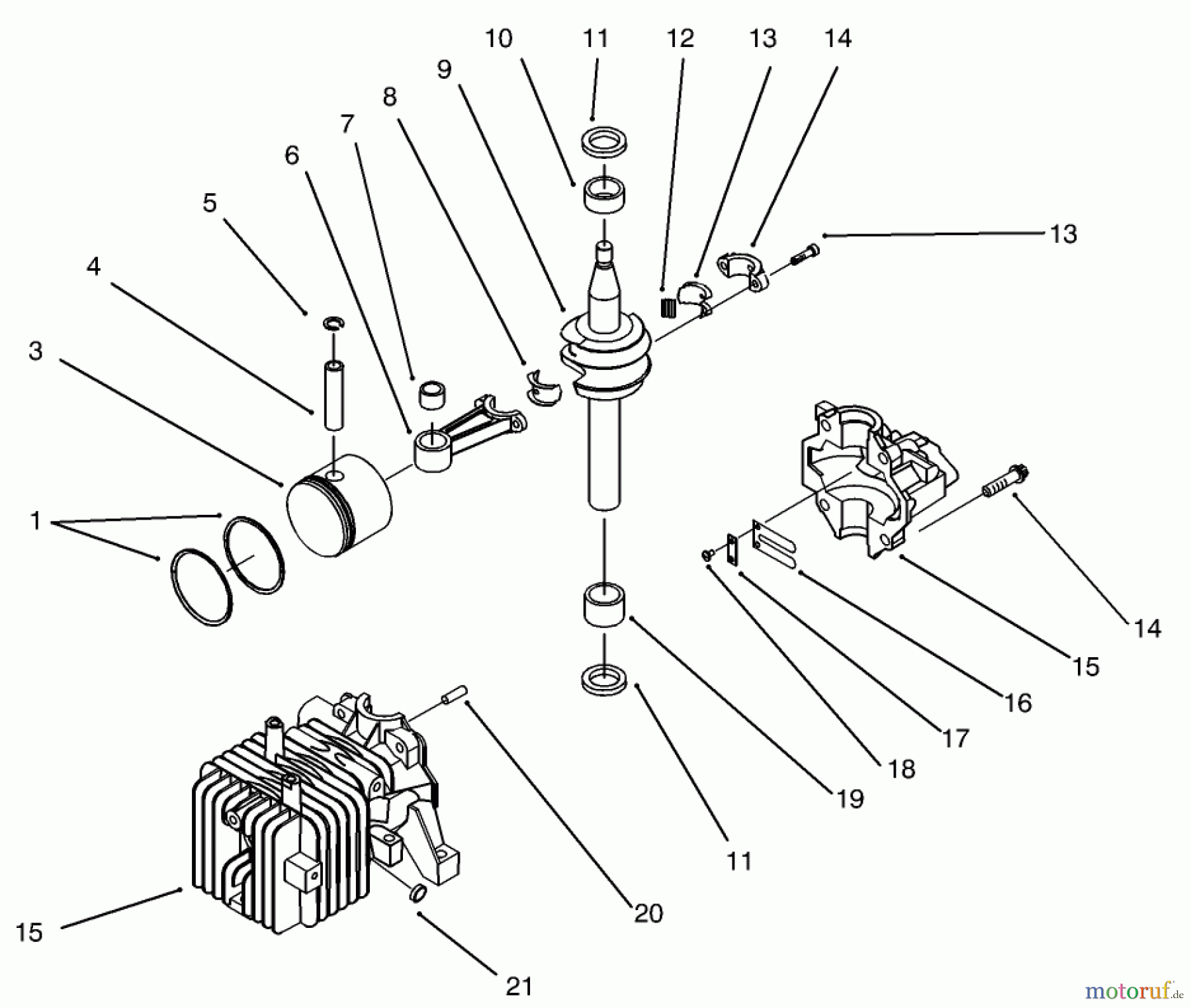  Toro Neu Mowers, Walk-Behind Seite 1 20444 - Toro Lawnmower, 1995 (5900001-5999999) BLOCK ASSEMBLY (MODEL NO. 20442 ONLY)