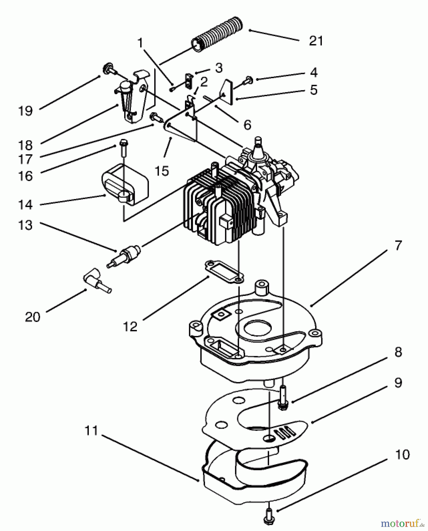  Toro Neu Mowers, Walk-Behind Seite 1 20444 - Toro Lawnmower, 1995 (5900001-5999999) BRAKE AND MUFFLER ASSEMBLY (MODEL NO. 20442 ONLY)