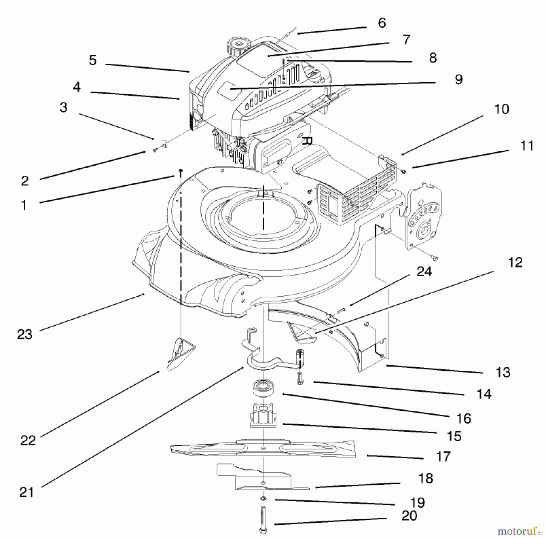  Toro Neu Mowers, Walk-Behind Seite 1 20444 - Toro Lawnmower, 1995 (5900001-5999999) ENGINE ASSEMBLY #2