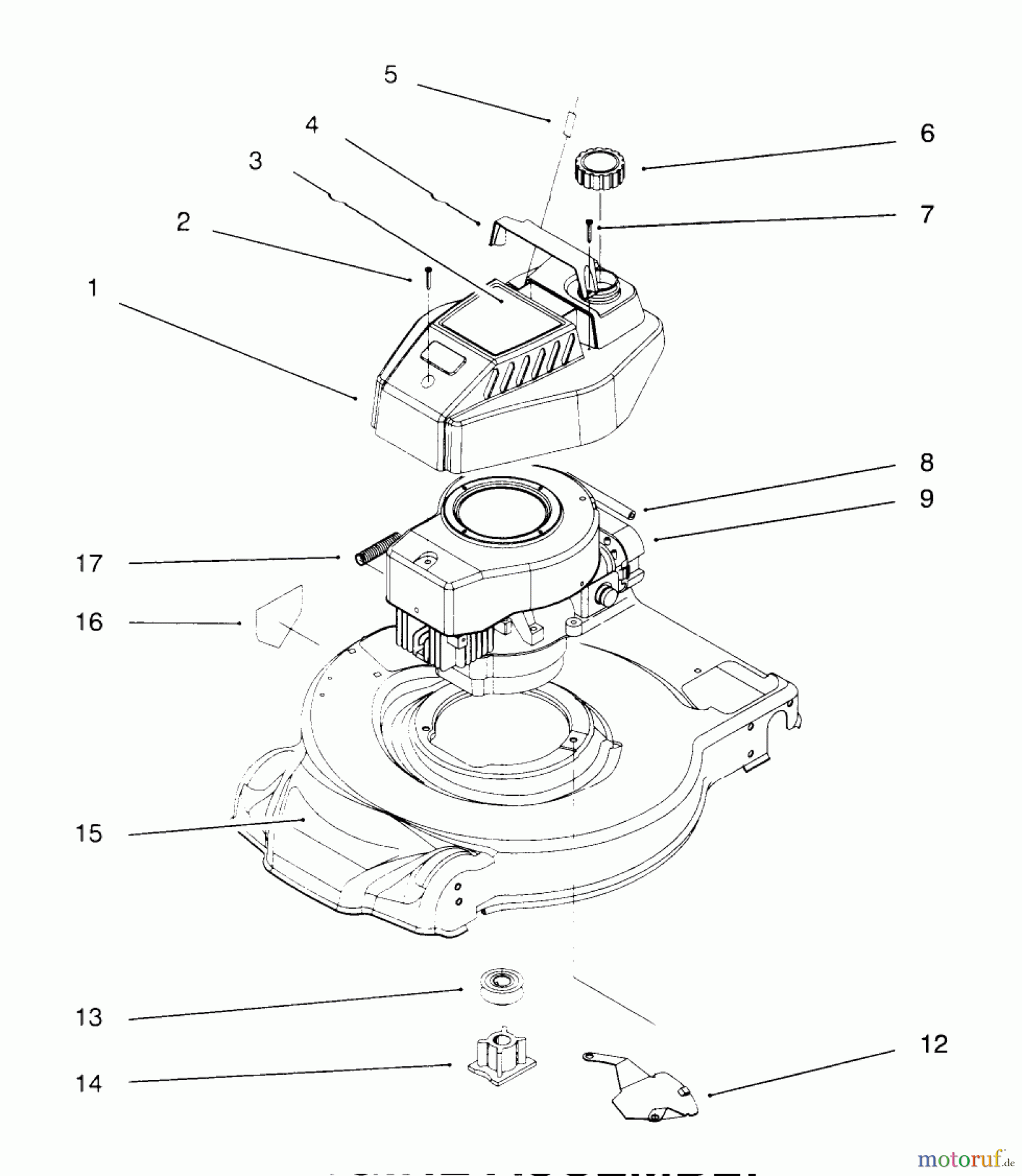  Toro Neu Mowers, Walk-Behind Seite 1 20442 - Toro Lawnmower, 1996 (6900001-6999999) ENGINE ASSEMBLY #1