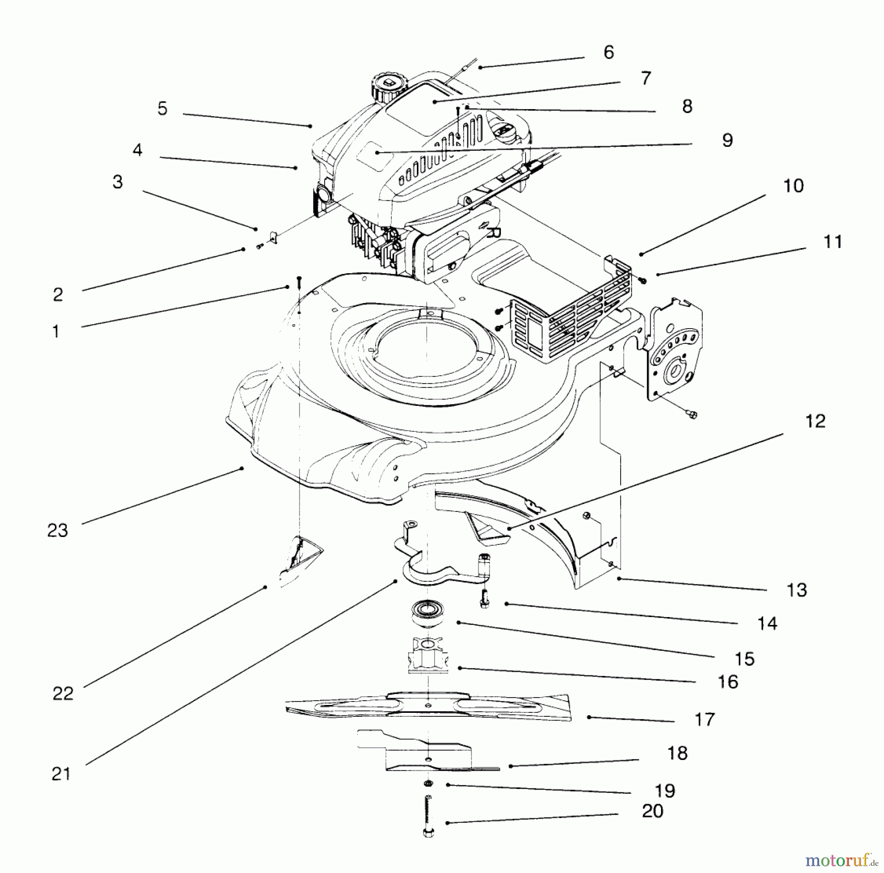  Toro Neu Mowers, Walk-Behind Seite 1 20454 - Toro Lawnmower, 1996 (6900001-6999999) ENGINE ASSEMBLY #2