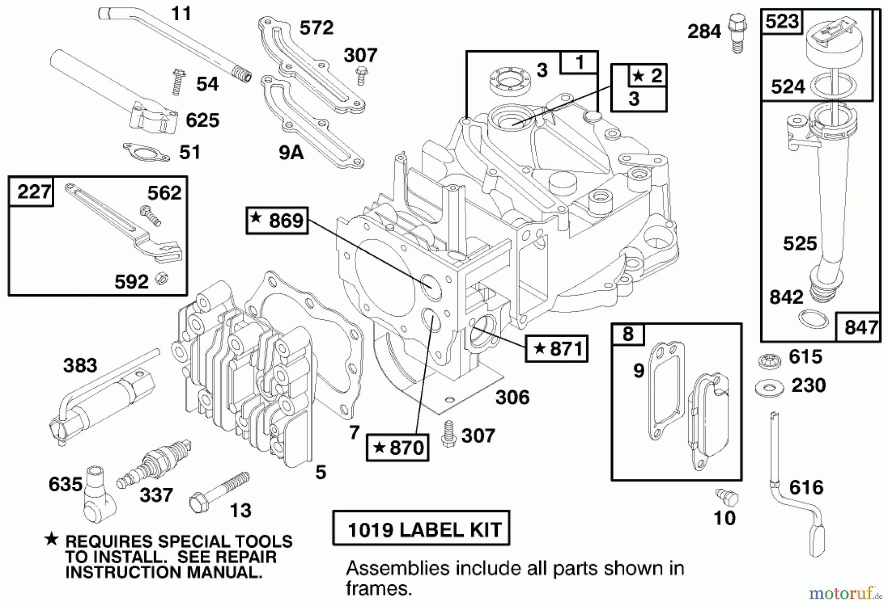  Toro Neu Mowers, Walk-Behind Seite 1 20449 - Toro Lawnmower, 1997 (7900001-7999999) ENGINE BRIGGS & STRATTON MODEL 12F802-0650-01 #1