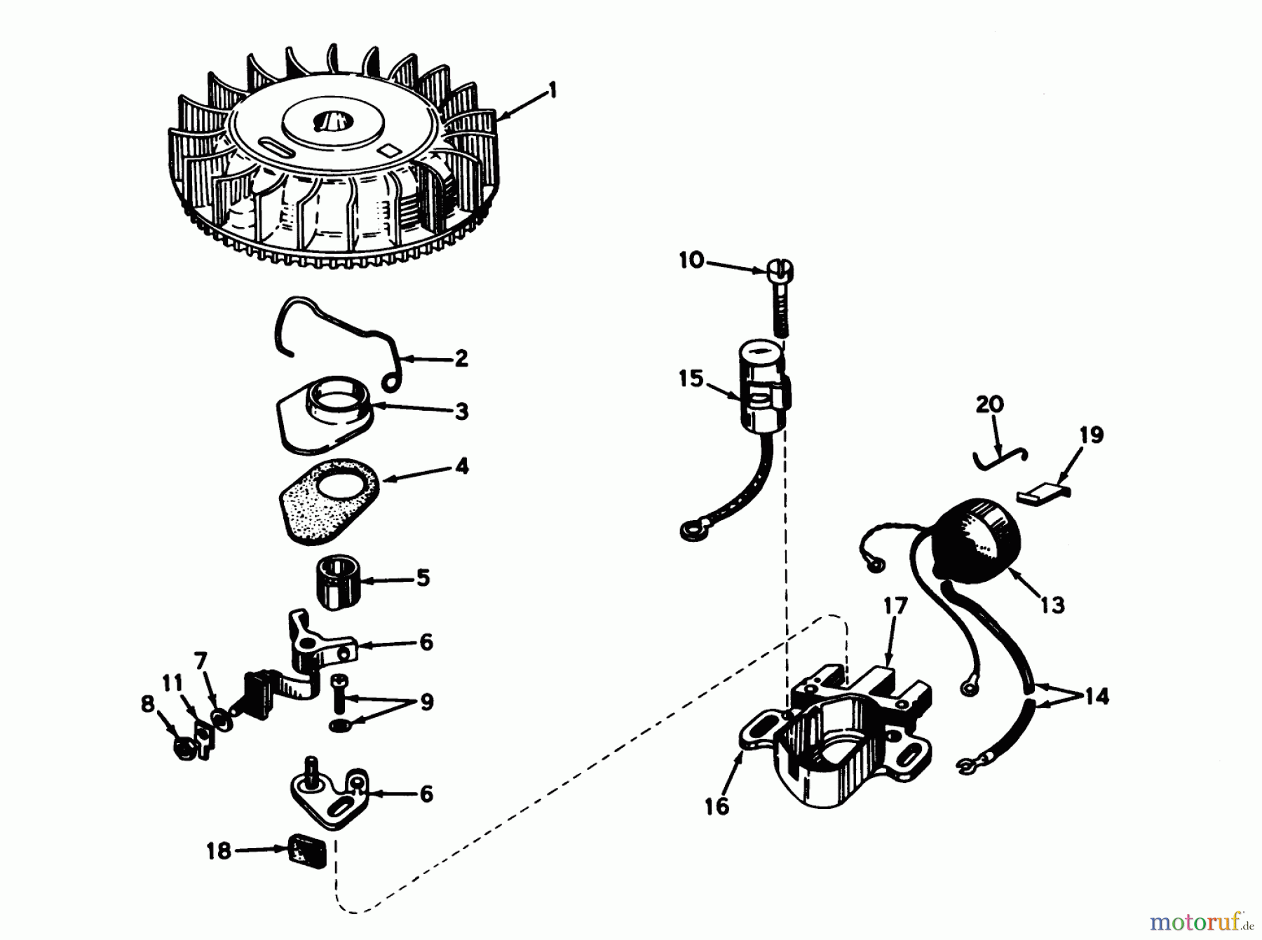  Toro Neu Mowers, Walk-Behind Seite 1 20451 - Toro Lawnmower, 1976 (6000001-6999999) MAGNETO NO. 610793