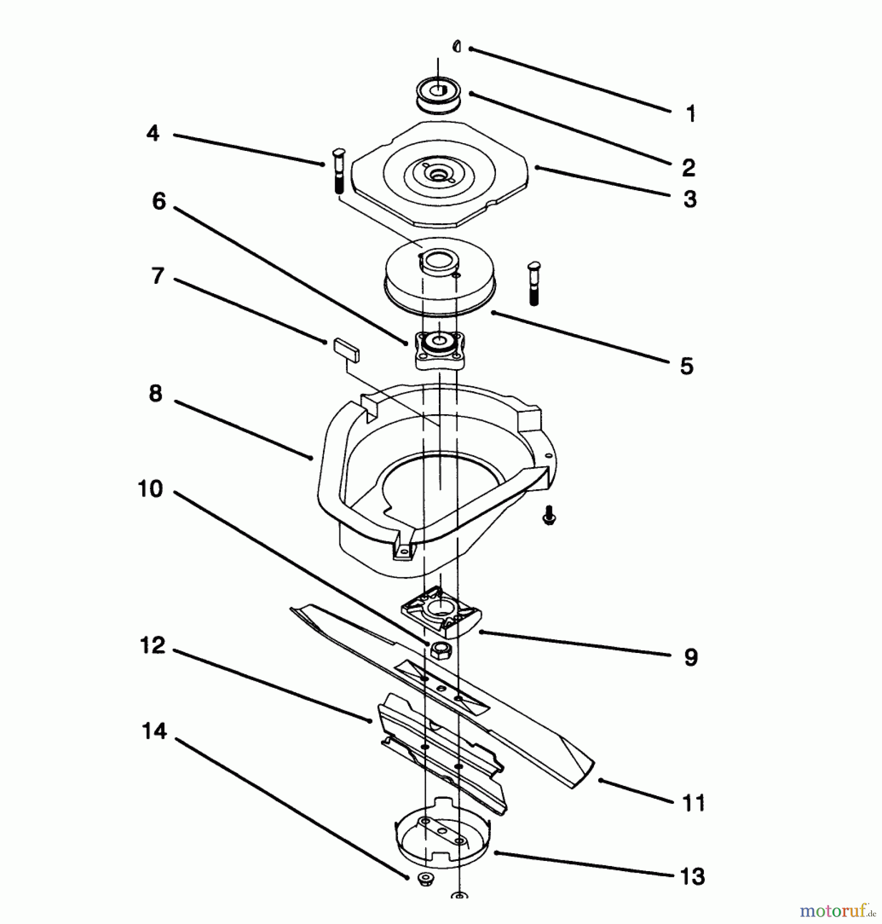  Toro Neu Mowers, Walk-Behind Seite 1 20466 - Toro Super Recycler Lawnmower, 1995 (5900001-5999999) BLADE BRAKE CLUTCH ASSEMBLY