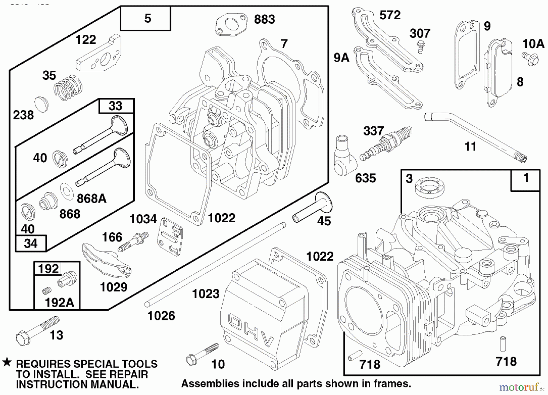  Toro Neu Mowers, Walk-Behind Seite 1 20483 - Toro Lawnmower, 1997 (790000001-799999999) ENGINE GTS 150 (MODEL NO. 20482 ONLY) #1