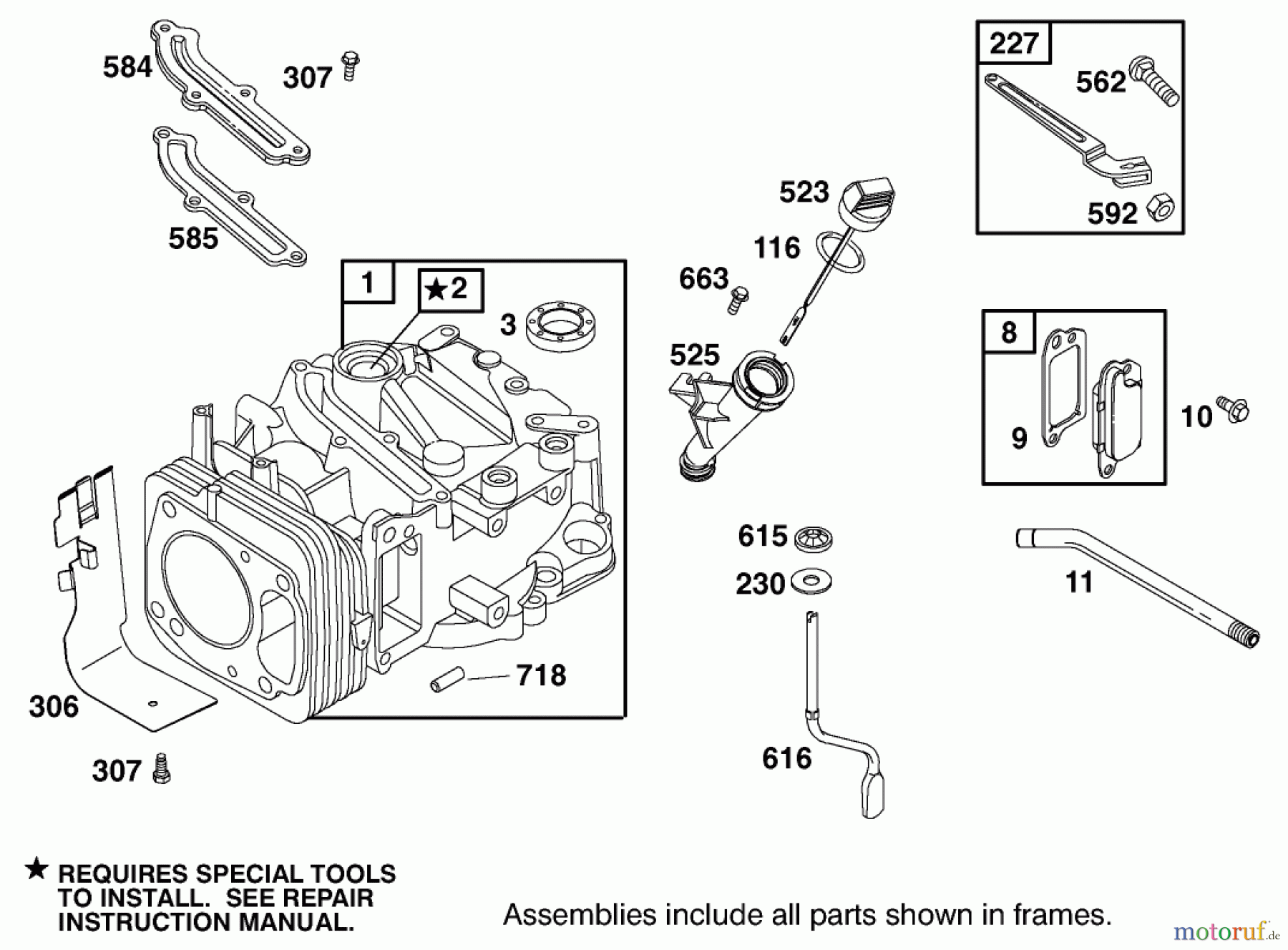  Toro Neu Mowers, Walk-Behind Seite 1 20487 (SR-21OSBB) - Toro Super Recycler Mower, SR-21OSBB, 2000 (200000001-200999999) ENGINE GTS-200 #1