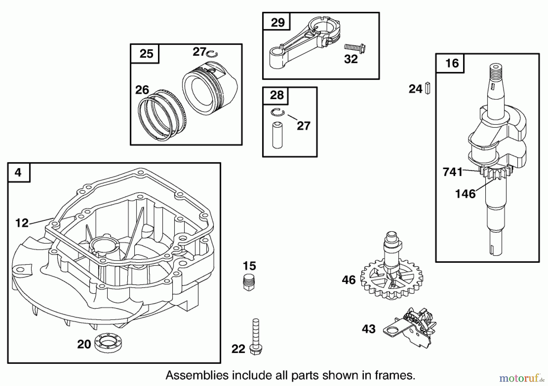  Toro Neu Mowers, Walk-Behind Seite 1 20487 (SR-21OSBB) - Toro Super Recycler Mower, SR-21OSBB, 2001 (210000001-210999999) CRANKSHAFT ASSEMBLY