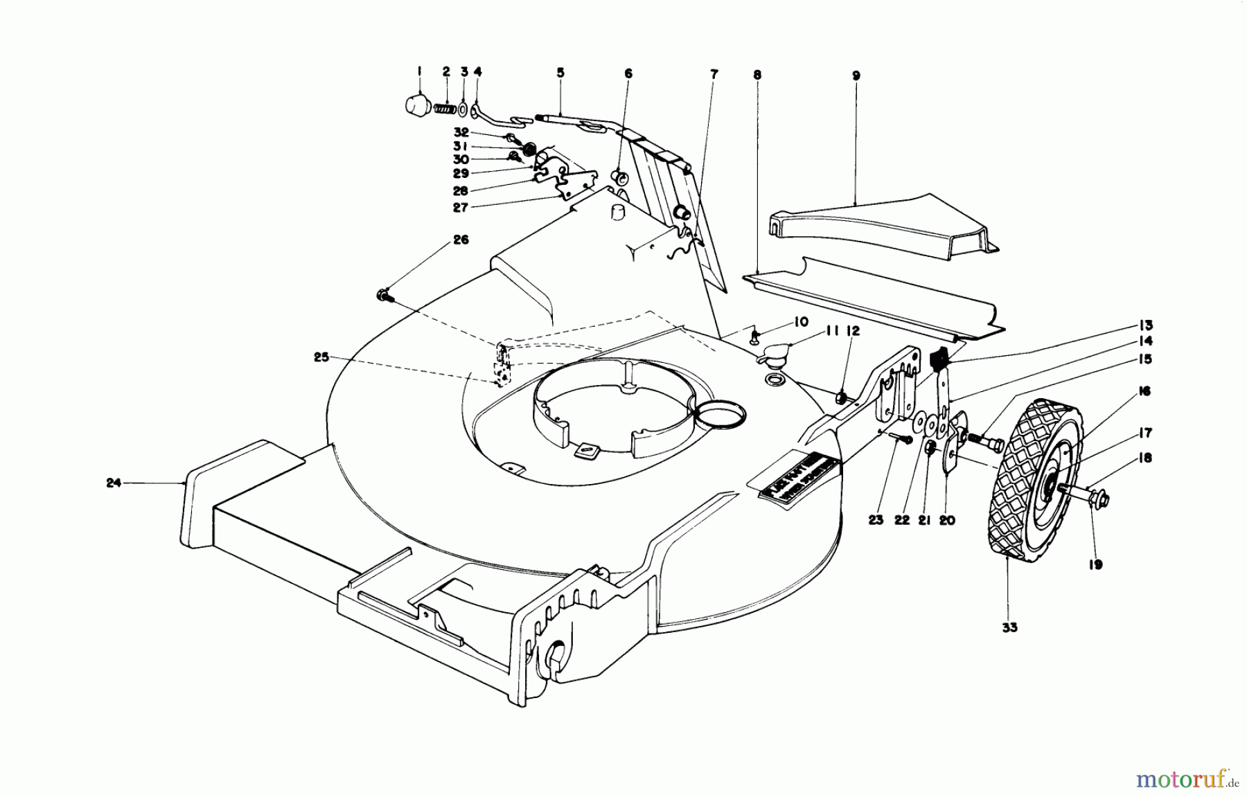  Toro Neu Mowers, Walk-Behind Seite 1 20517 - Toro Lawnmower, 1977 (7000001-7999999) HOUSING ASSEMBLY