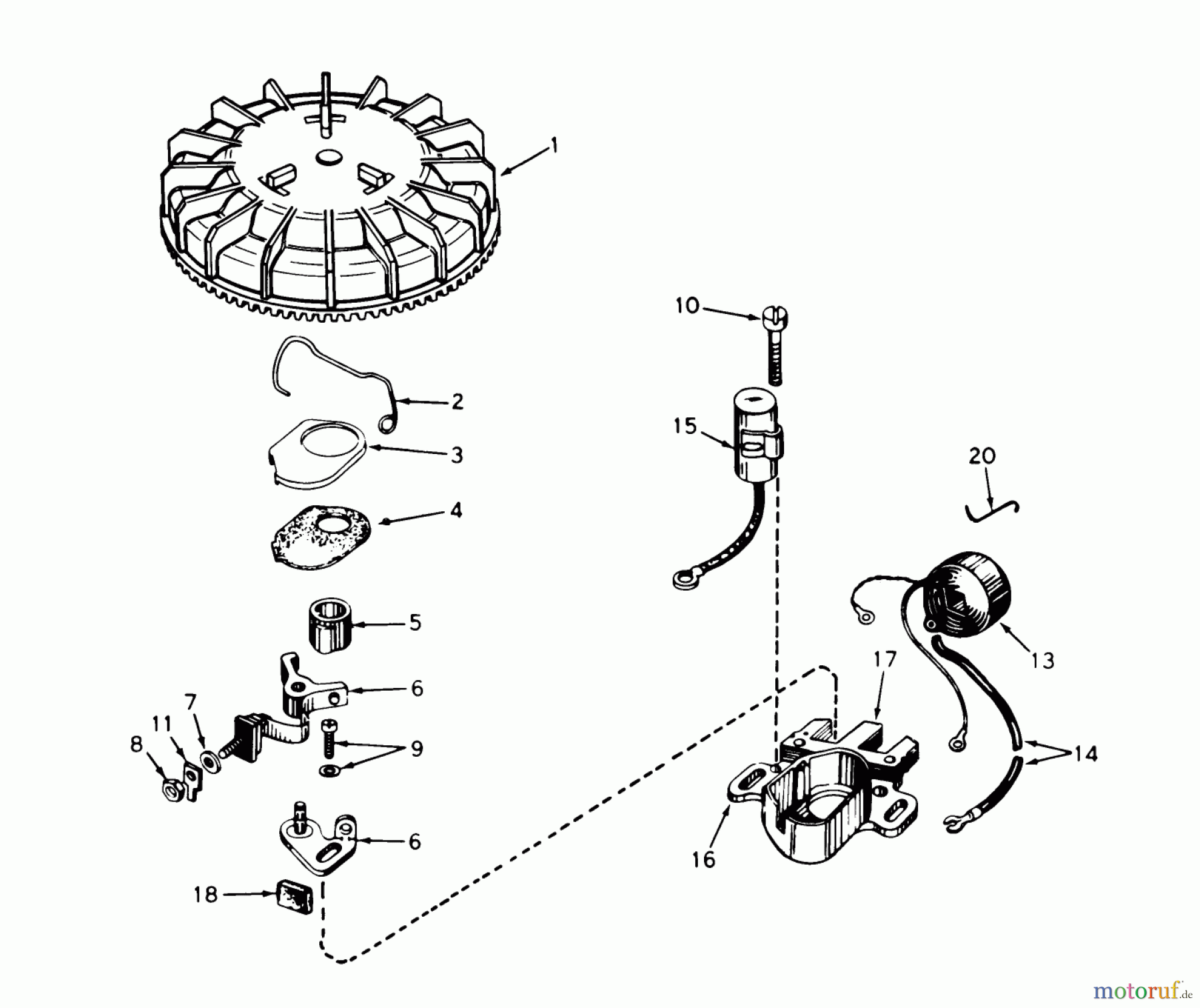  Toro Neu Mowers, Walk-Behind Seite 1 20644 - Toro Lawnmower, 1977 (7000001-7999999) MAGNETO NO. 610964 (MODEL NO. 20517)