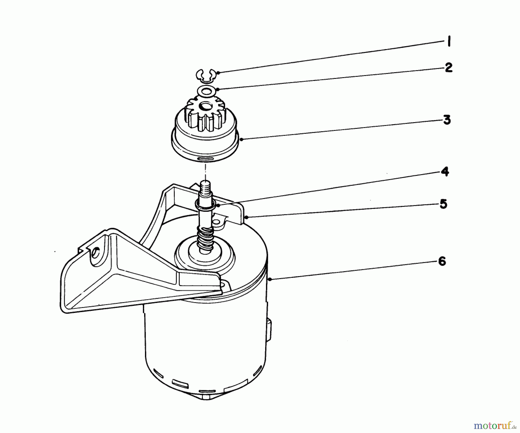  Toro Neu Mowers, Walk-Behind Seite 1 20517 - Toro Lawnmower, 1977 (7000001-7999999) STARTER MOTOR (MODEL NO. 20644 AND 20657)