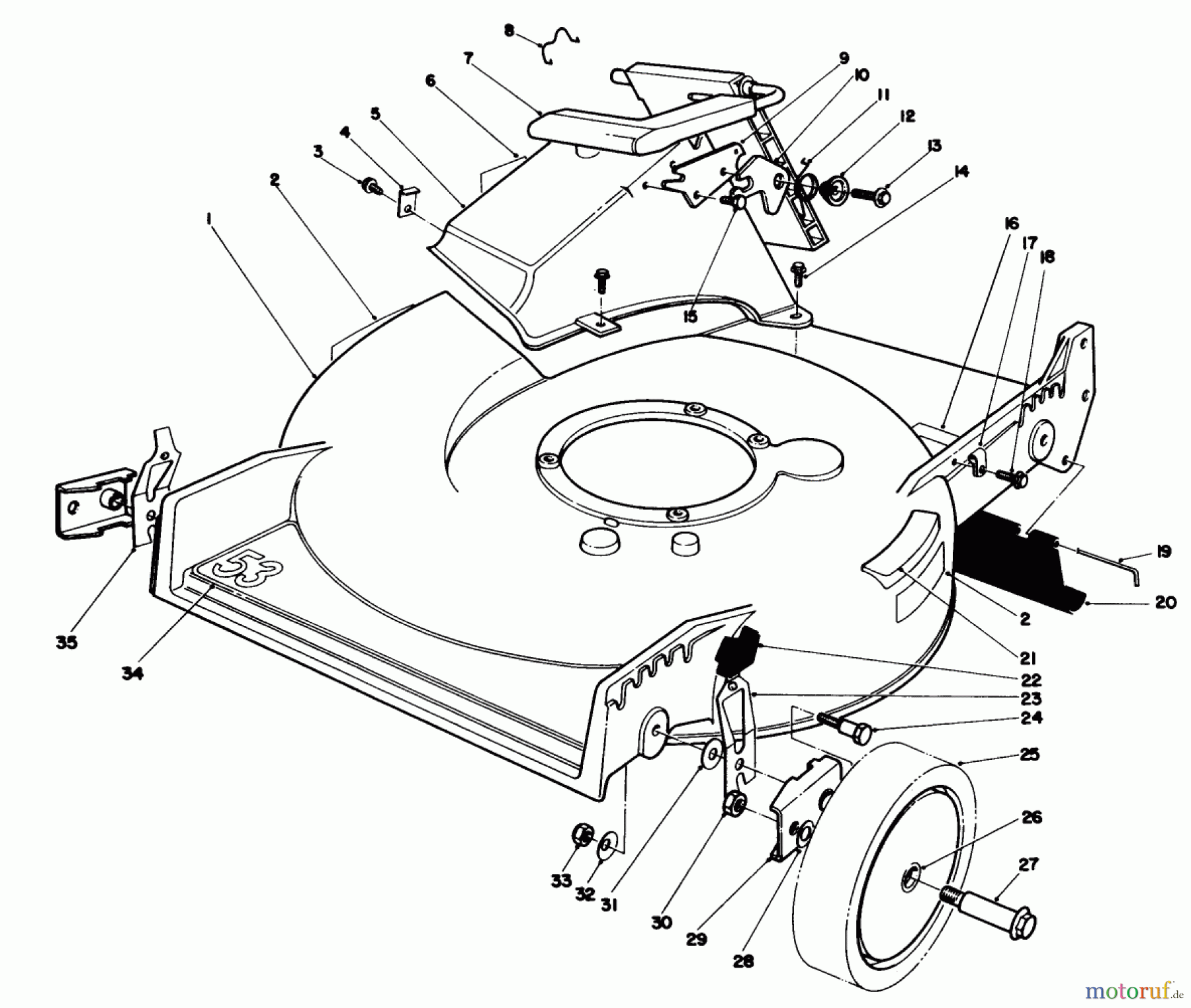  Toro Neu Mowers, Walk-Behind Seite 1 20522C - Toro Lawnmower, 1987 (7000001-7999999) HOUSING ASSEMBLY