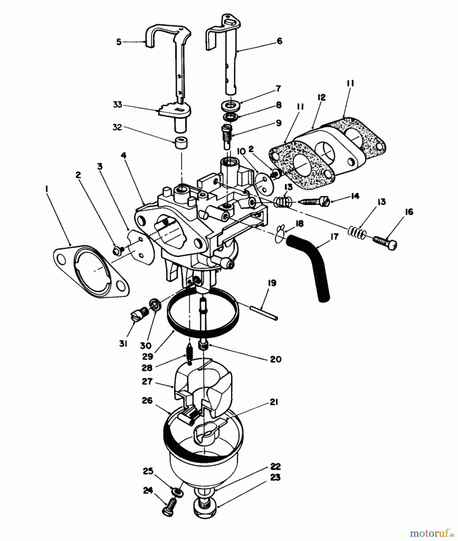  Toro Neu Mowers, Walk-Behind Seite 1 20526C - Toro Lawnmower, 1989 (9000001-9999999) CARBURETOR ASSEMBLY (MODEL NO. VMG6)