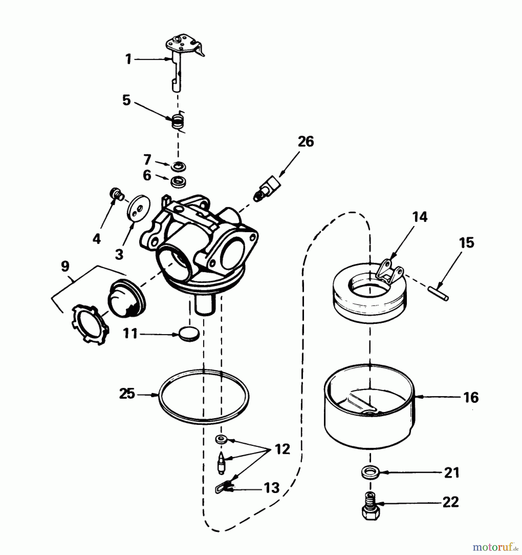  Toro Neu Mowers, Walk-Behind Seite 1 20531 - Toro Lawnmower, 1989 (9000001-9999999) CARBURETOR NO. 632099