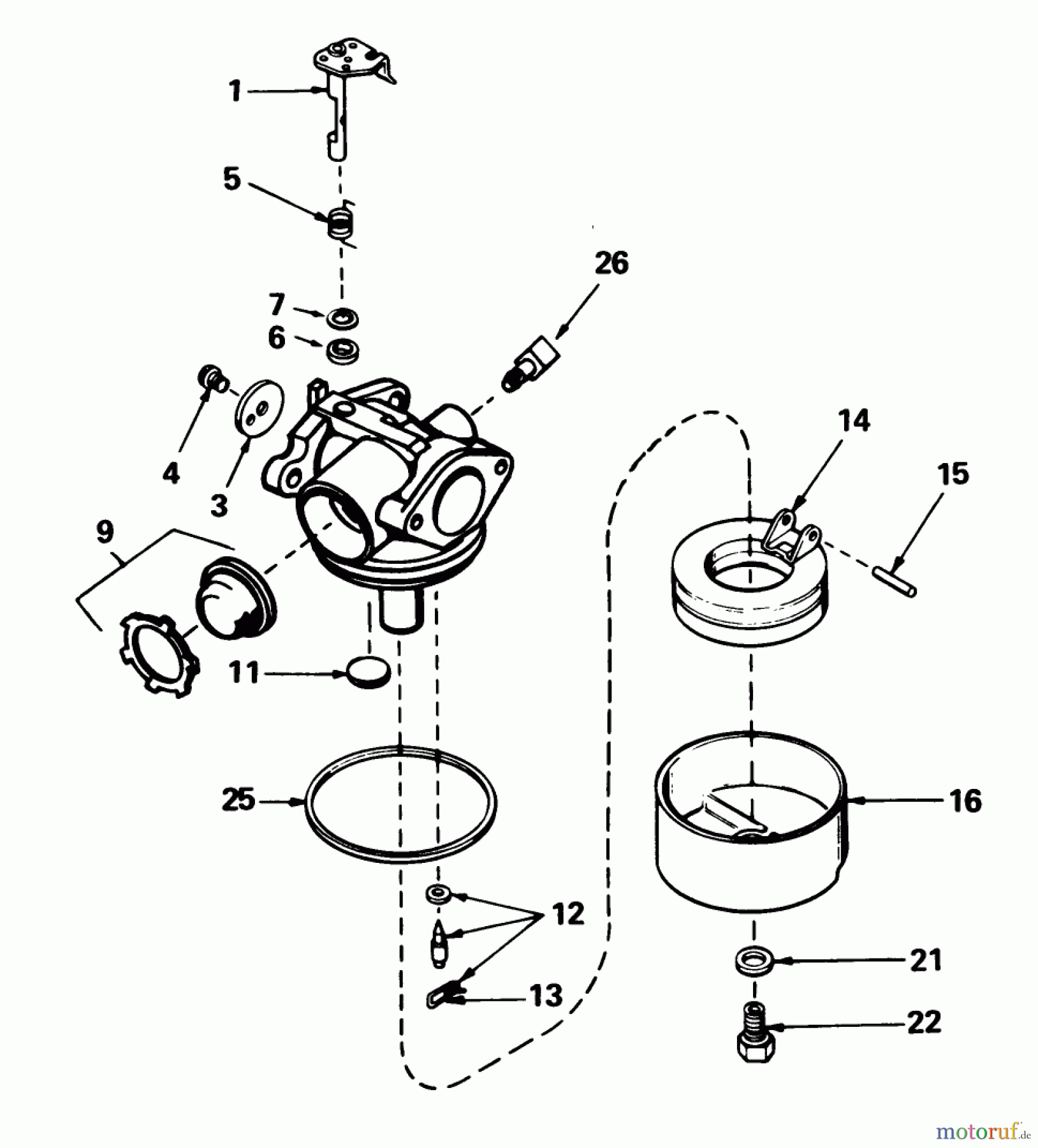  Toro Neu Mowers, Walk-Behind Seite 1 20532 - Toro Lawnmower, 1989 (9000001-9999999) CARBURETOR NO. 632099