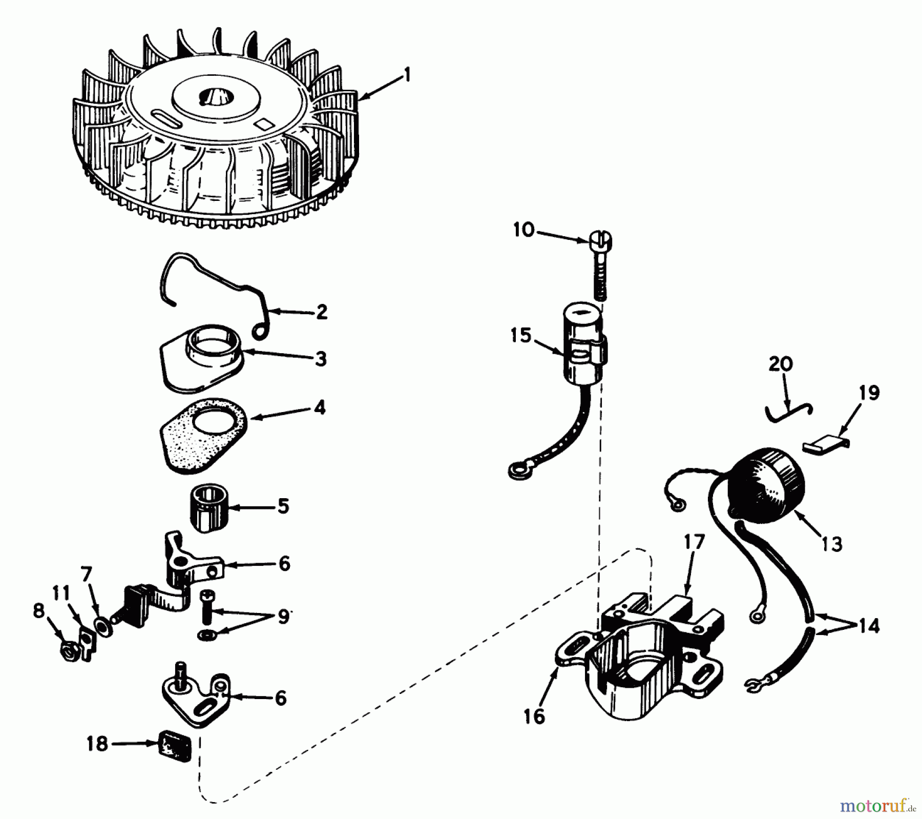  Toro Neu Mowers, Walk-Behind Seite 1 20550 - Toro Lawnmower, 1975 (5000001-5999999) MAGNETO N0. 610755