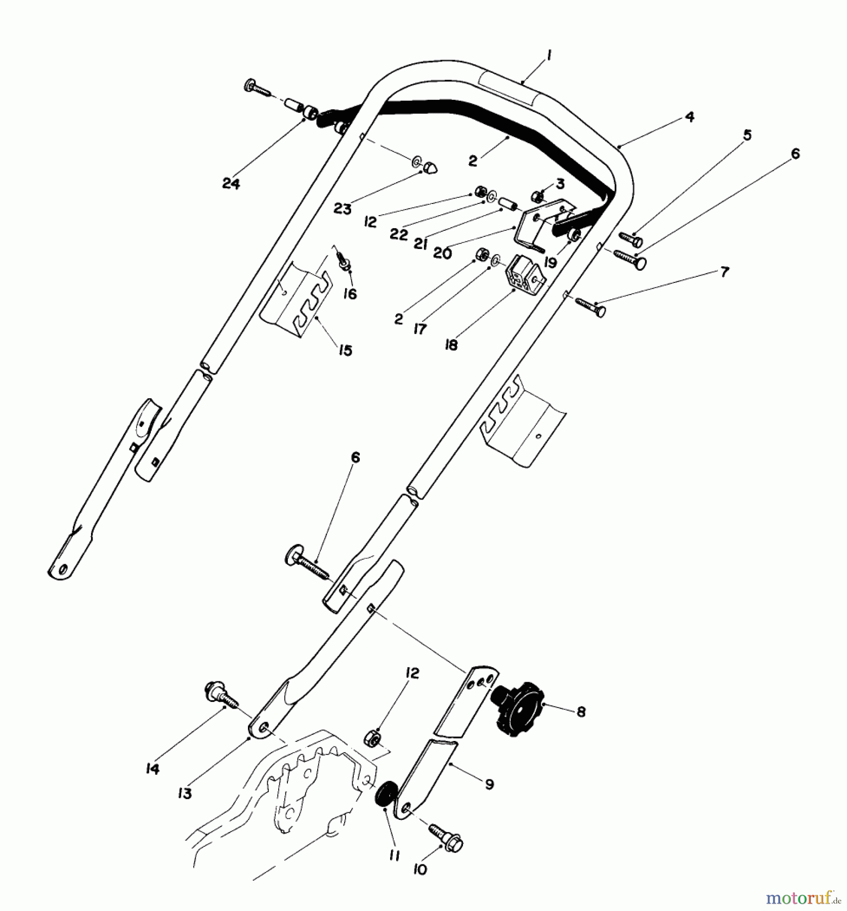  Toro Neu Mowers, Walk-Behind Seite 1 20560 - Toro Lawnmower, 1983 (3000001-3999999) HANDLE ASSEMBLY