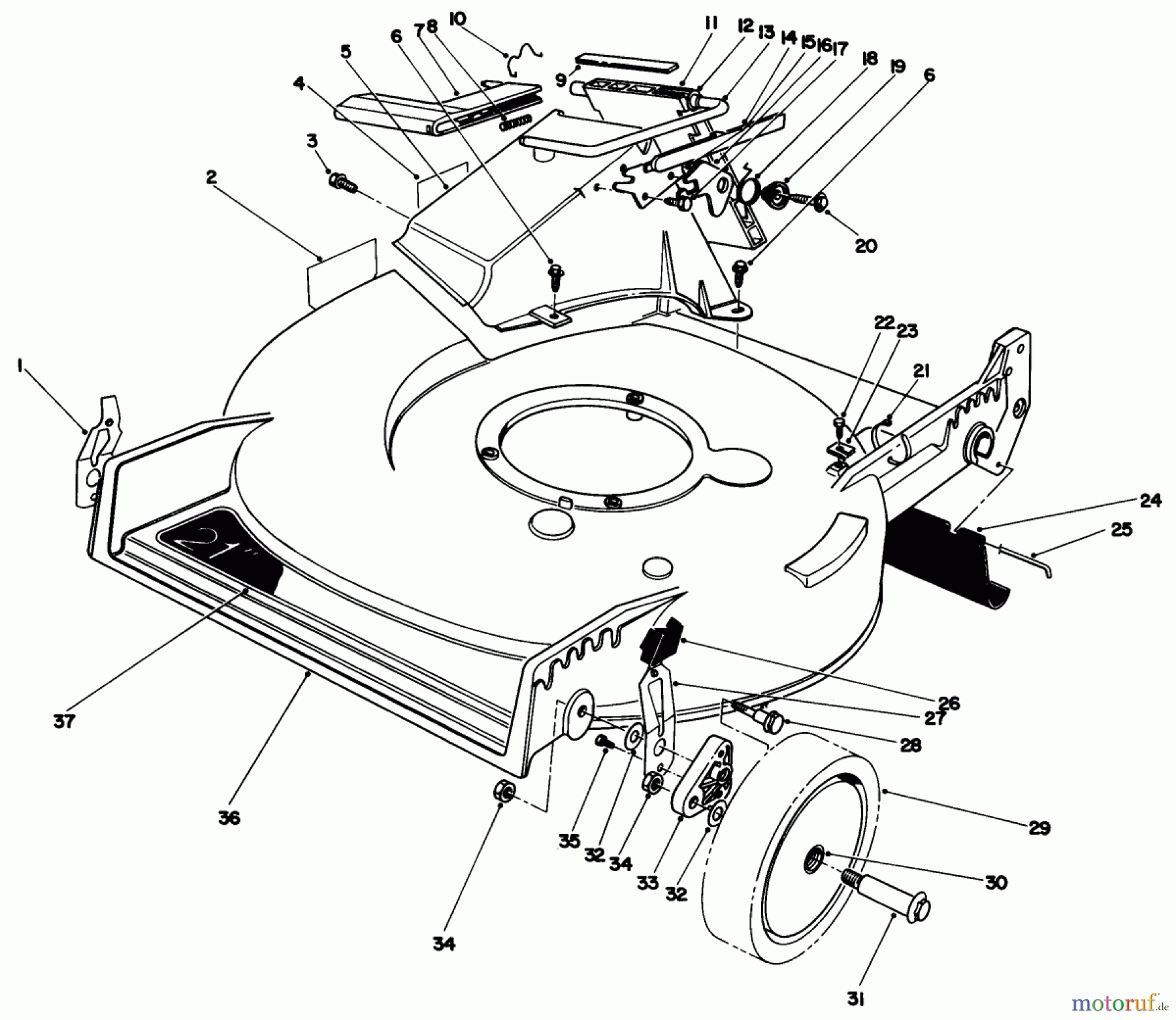  Toro Neu Mowers, Walk-Behind Seite 1 20563 - Toro Lawnmower, 1990 (0000001-0999999) HOUSING ASSEMBLY