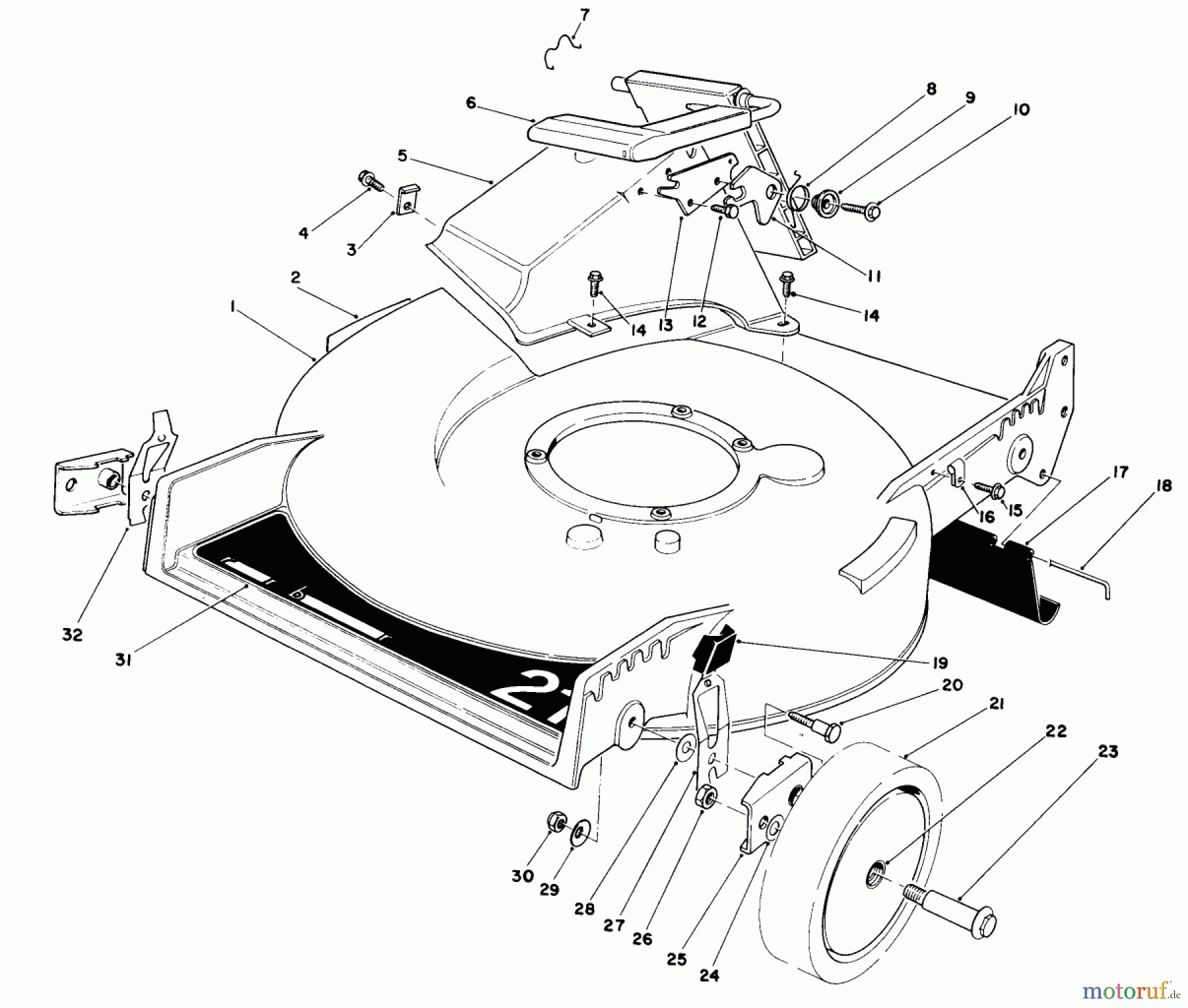  Toro Neu Mowers, Walk-Behind Seite 1 20570 - Toro Lawnmower, 1985 (5000001-5999999) HOUSING ASSEMBLY