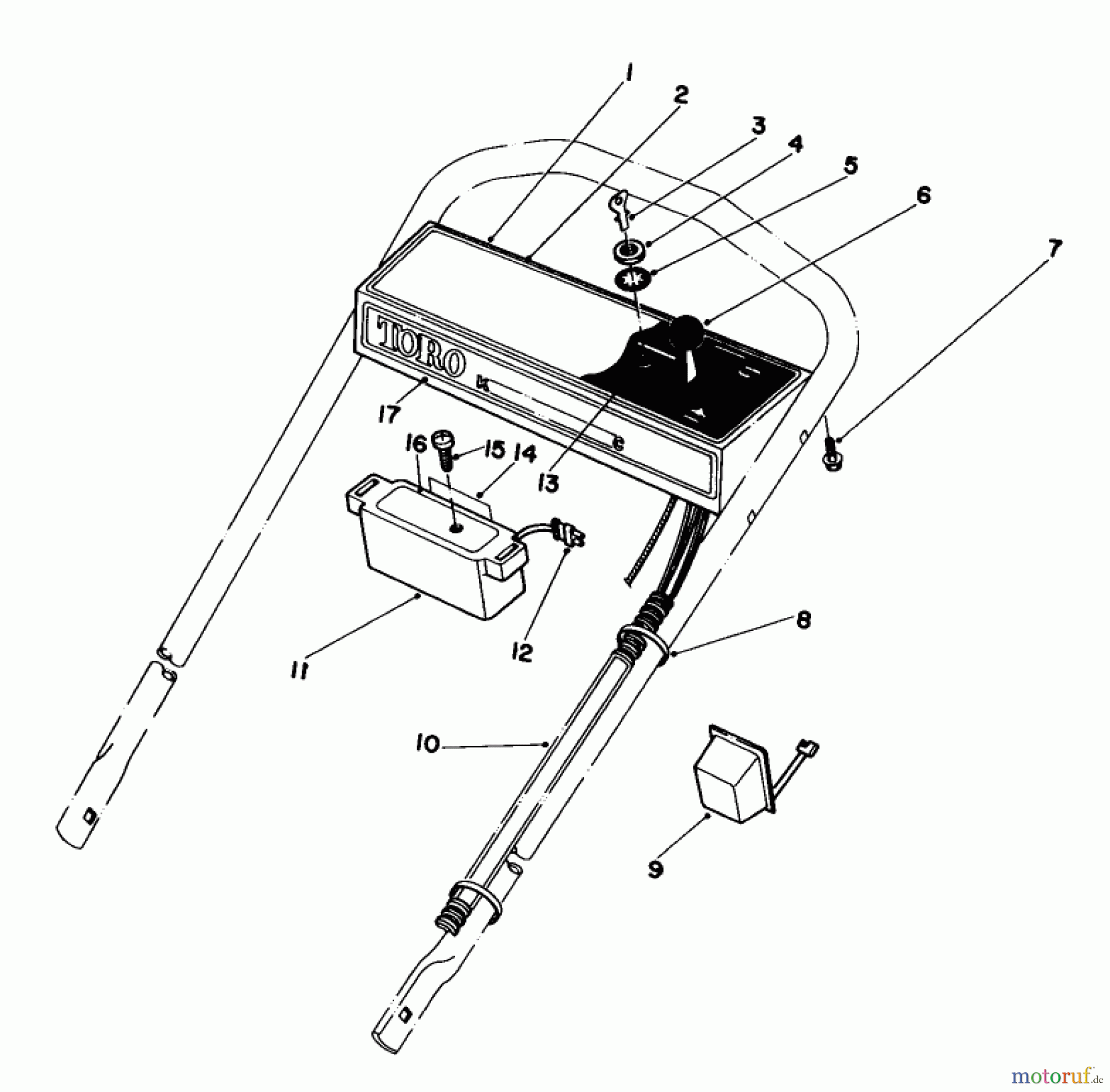  Toro Neu Mowers, Walk-Behind Seite 1 20574 - Toro Lawnmower, 1983 (3000001-3999999) CONTROL PANEL ASSEMBLY