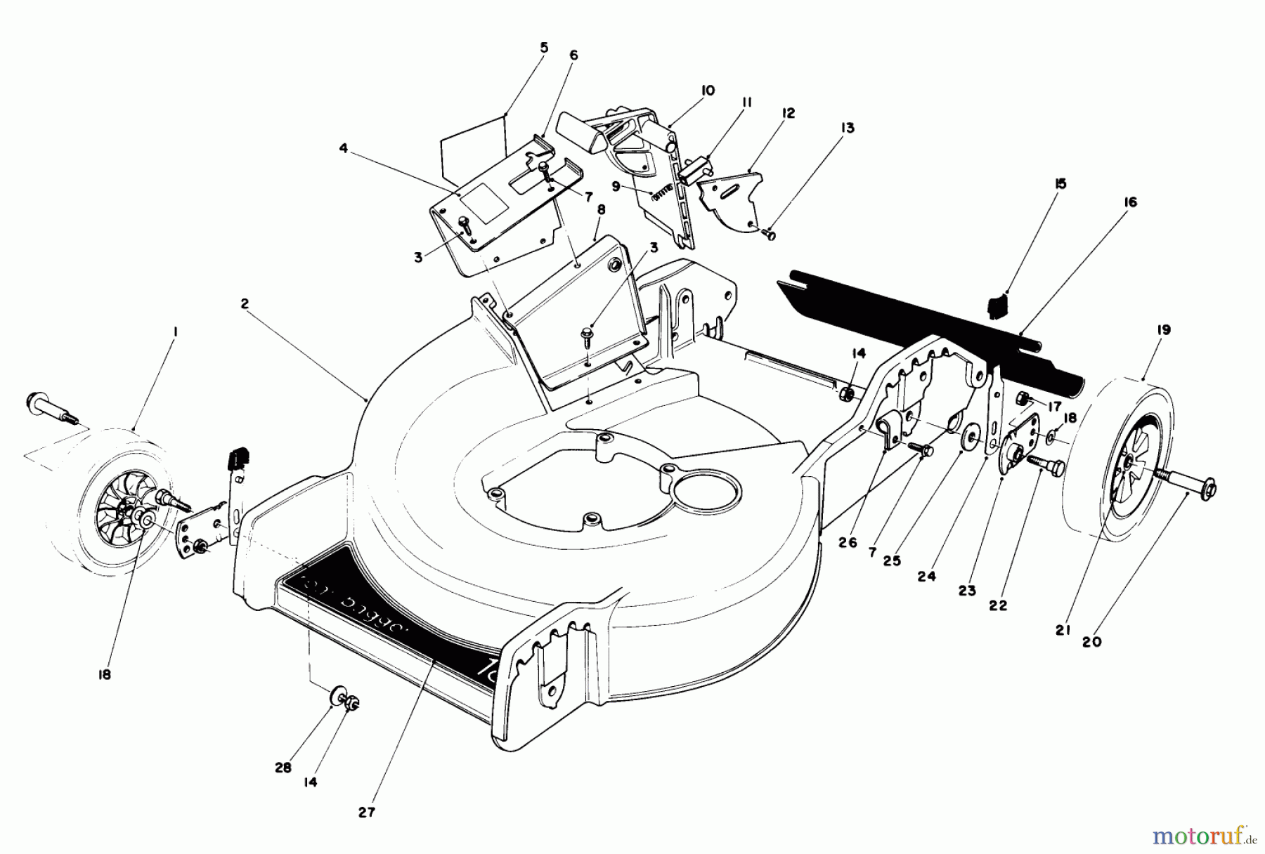  Toro Neu Mowers, Walk-Behind Seite 1 20574 - Toro Lawnmower, 1987 (7000001-7999999) HOUSING ASSEMBLY