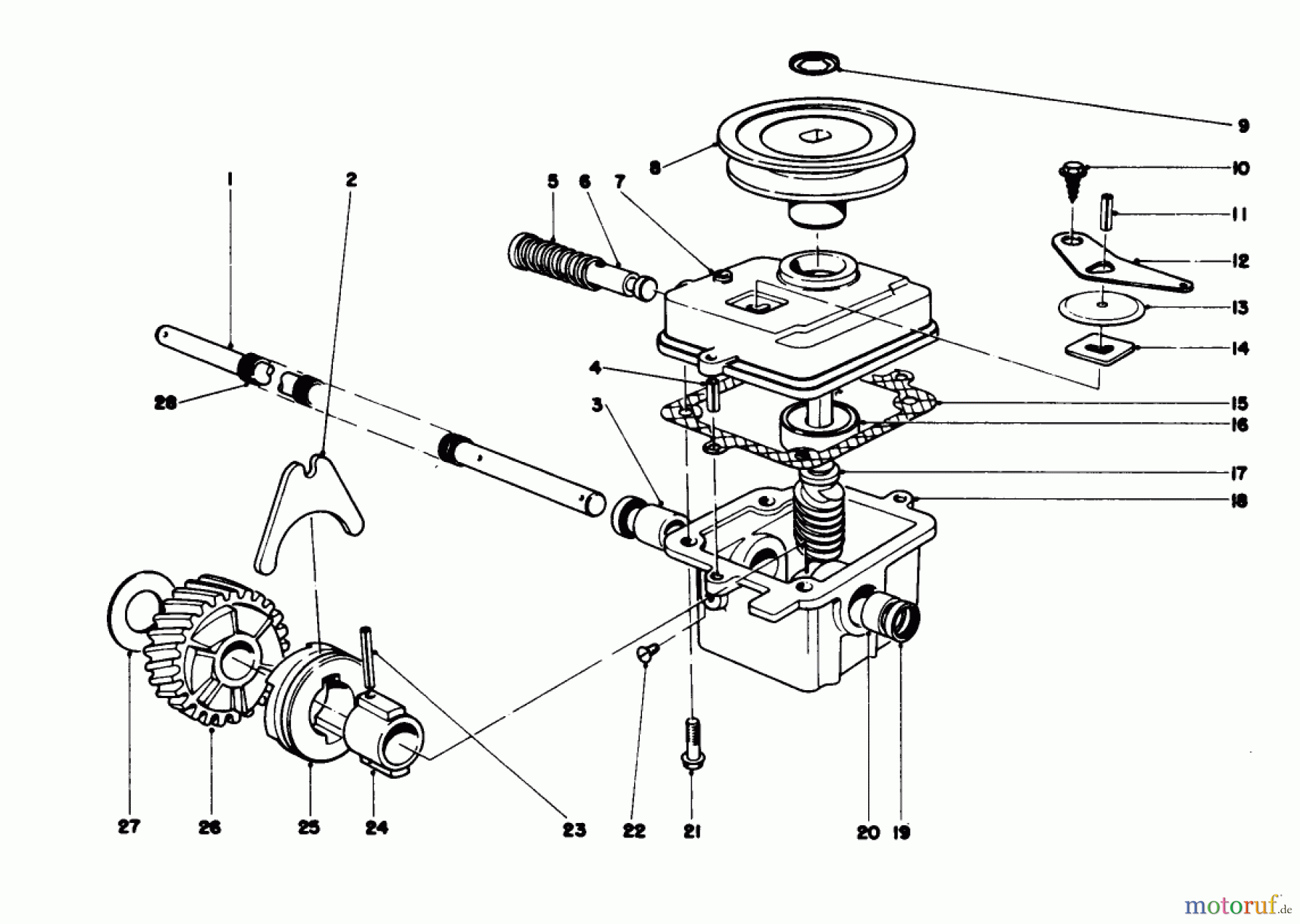  Toro Neu Mowers, Walk-Behind Seite 1 20575 - Toro Lawnmower, 1978 (8007501-8999999) GEAR CASE ASSEMBLY