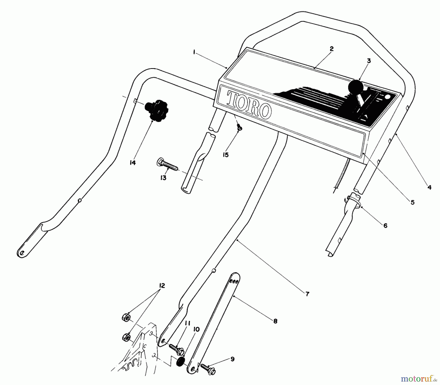  Toro Neu Mowers, Walk-Behind Seite 1 20576 - Toro Lawnmower, 1983 (3000001-3999999) HANDLE ASSEMBLY