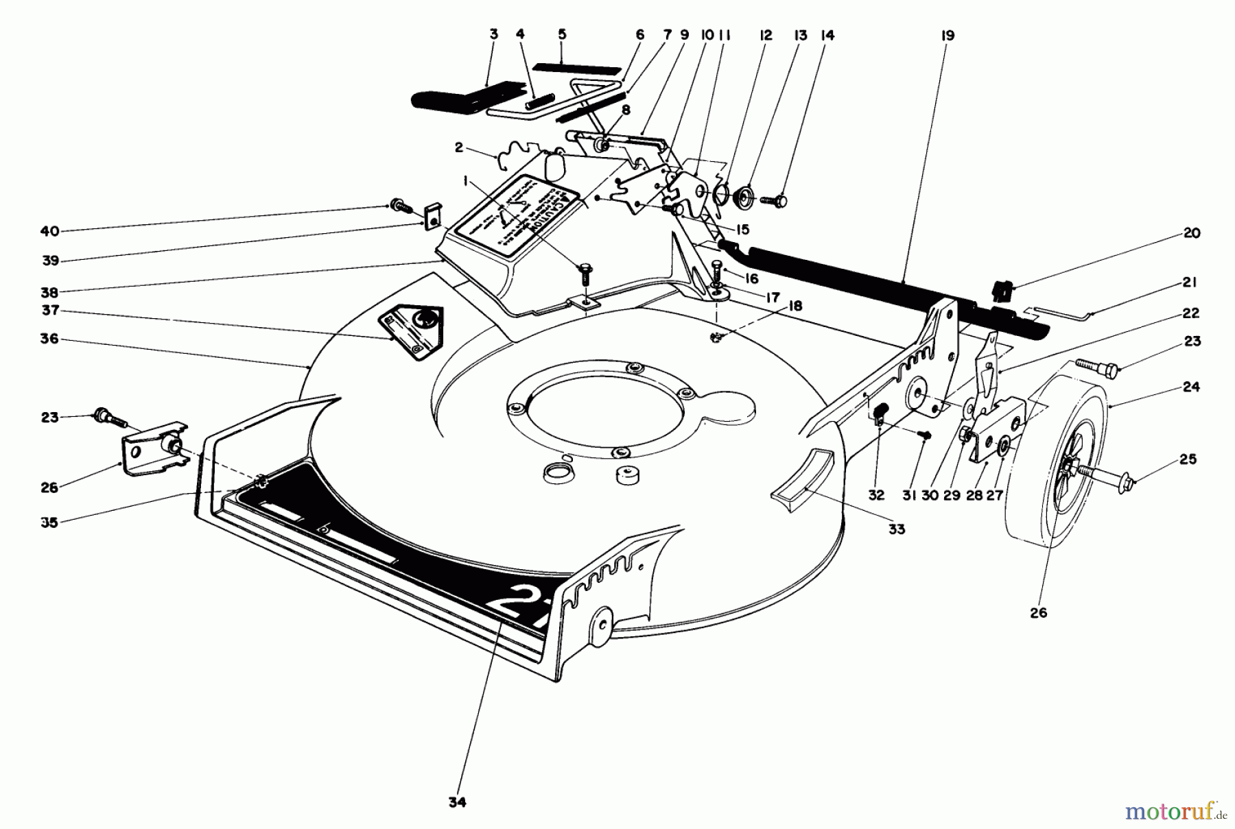  Toro Neu Mowers, Walk-Behind Seite 1 20576 - Toro Lawnmower, 1983 (3000001-3999999) HOUSING ASSEMBLY