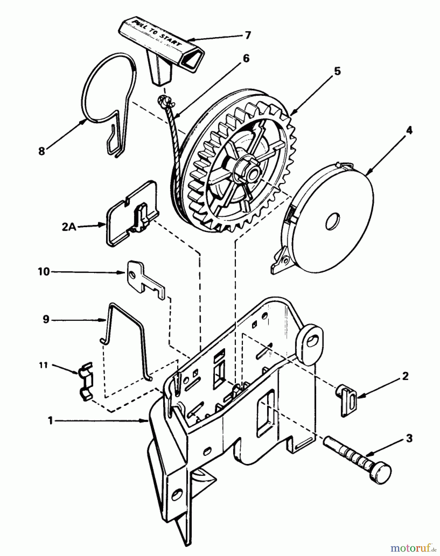  Toro Neu Mowers, Walk-Behind Seite 1 20576 - Toro Lawnmower, 1983 (3000001-3999999) REWIND STARTER NO. 590531