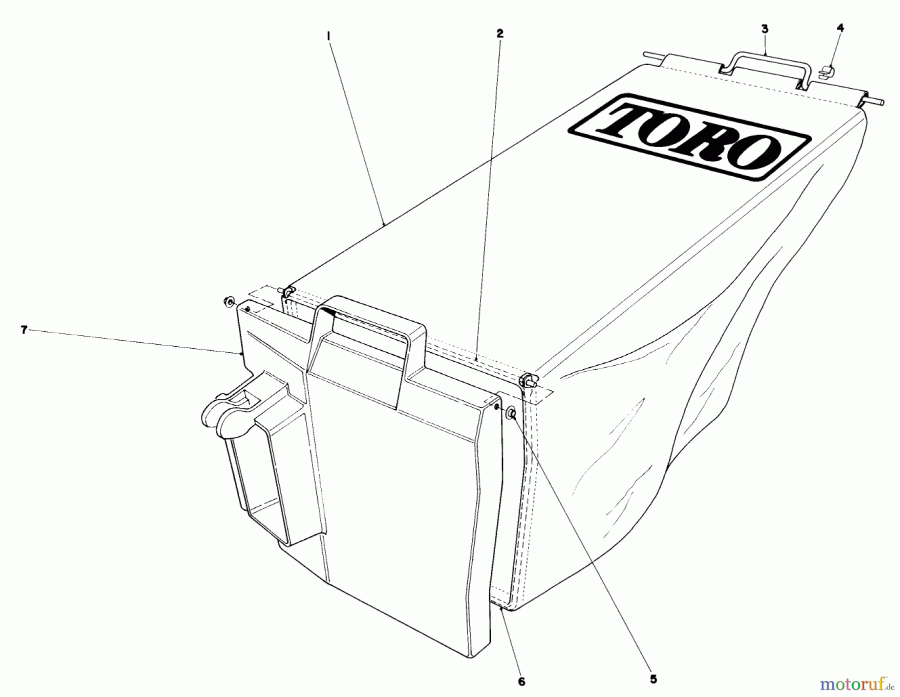  Toro Neu Mowers, Walk-Behind Seite 1 20577 - Toro Lawnmower, 1984 (4000001-4999999) GRASS BAG ASSEMBLY NO. 11-4949