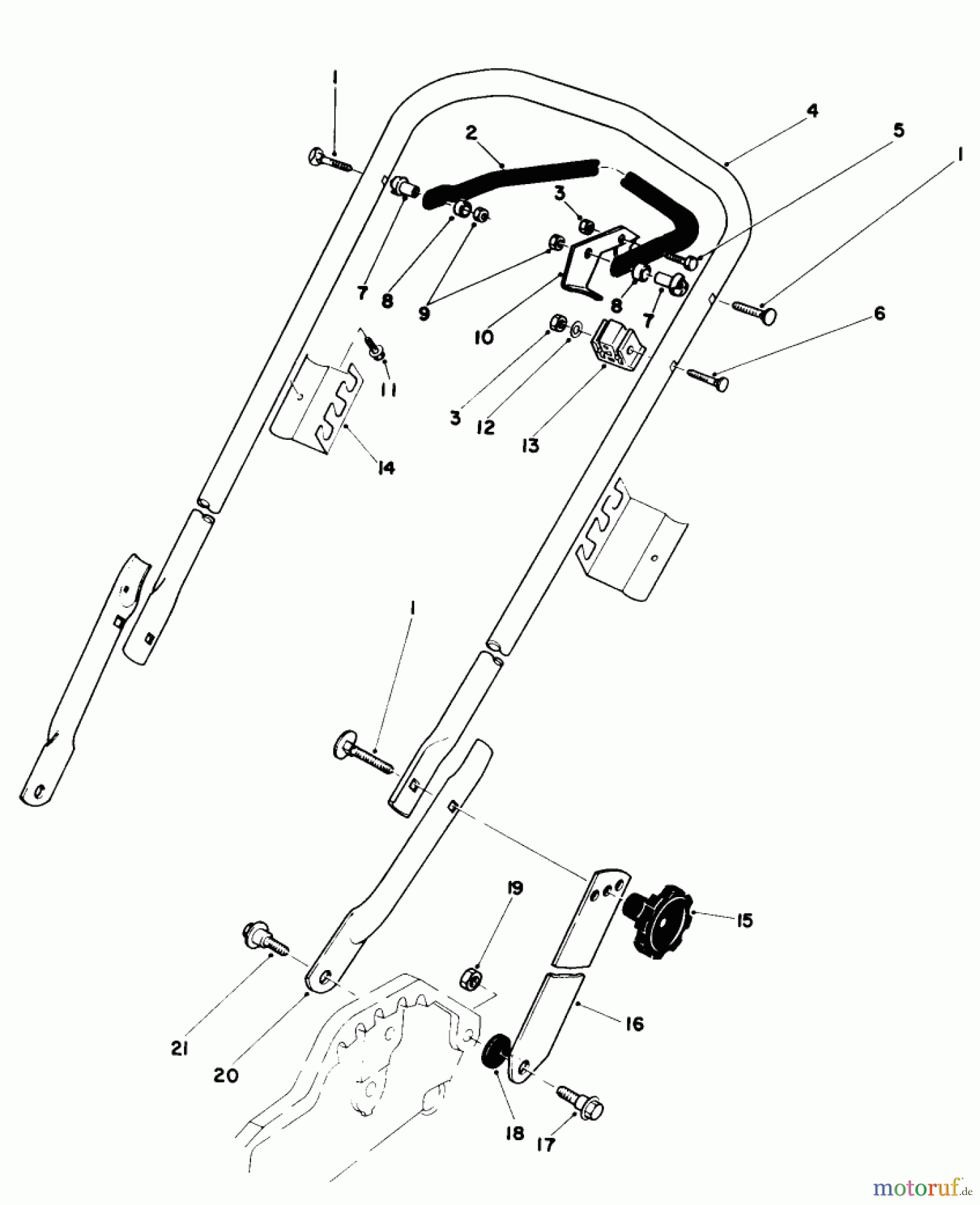  Toro Neu Mowers, Walk-Behind Seite 1 20577 - Toro Lawnmower, 1984 (4000001-4999999) HANDLE ASSEMBLY