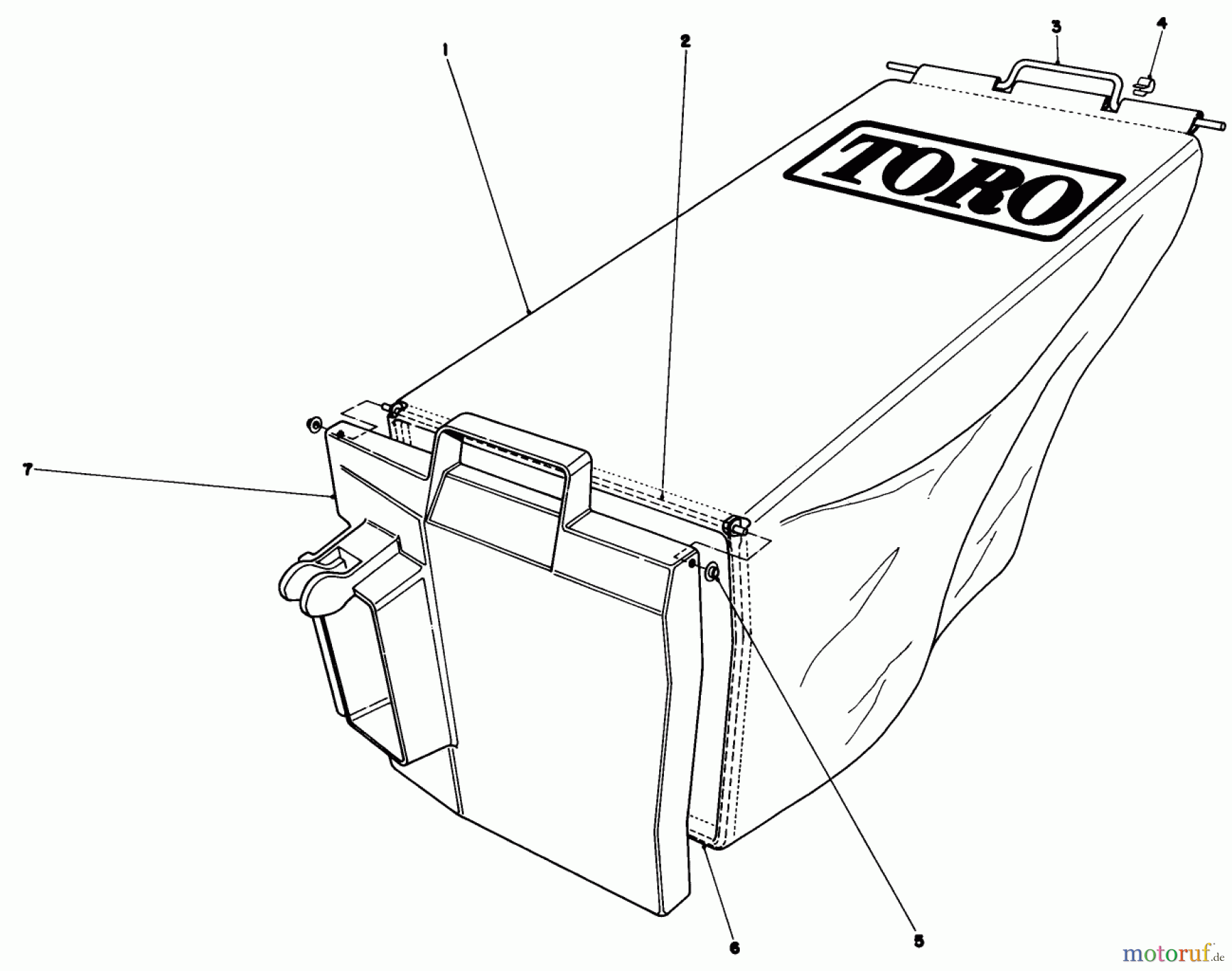  Toro Neu Mowers, Walk-Behind Seite 1 20577 - Toro Lawnmower, 1985 (5000001-5999999) GRASS BAG ASSEMBLY NO. 11-4949