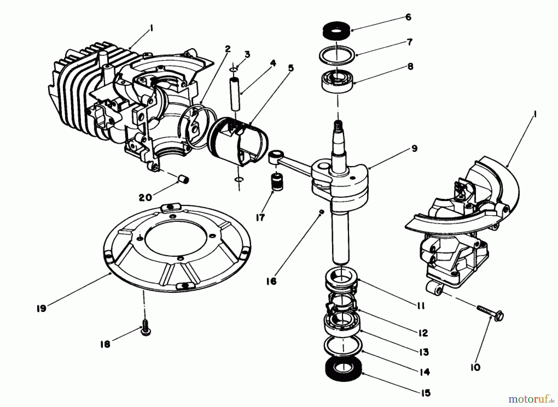  Toro Neu Mowers, Walk-Behind Seite 1 20581 - Toro Lawnmower, 1984 (4000001-4999999) CRANKSHAFT ASSEMBLY