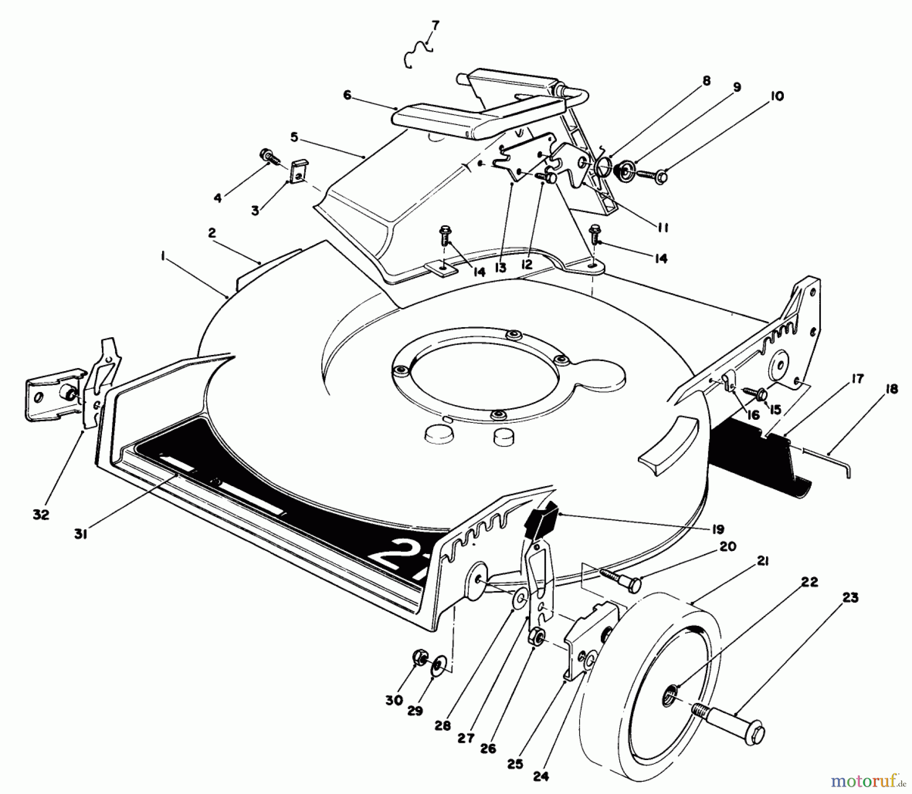  Toro Neu Mowers, Walk-Behind Seite 1 20581 - Toro Lawnmower, 1986 (6000001-6999999) HOUSING ASSEMBLY