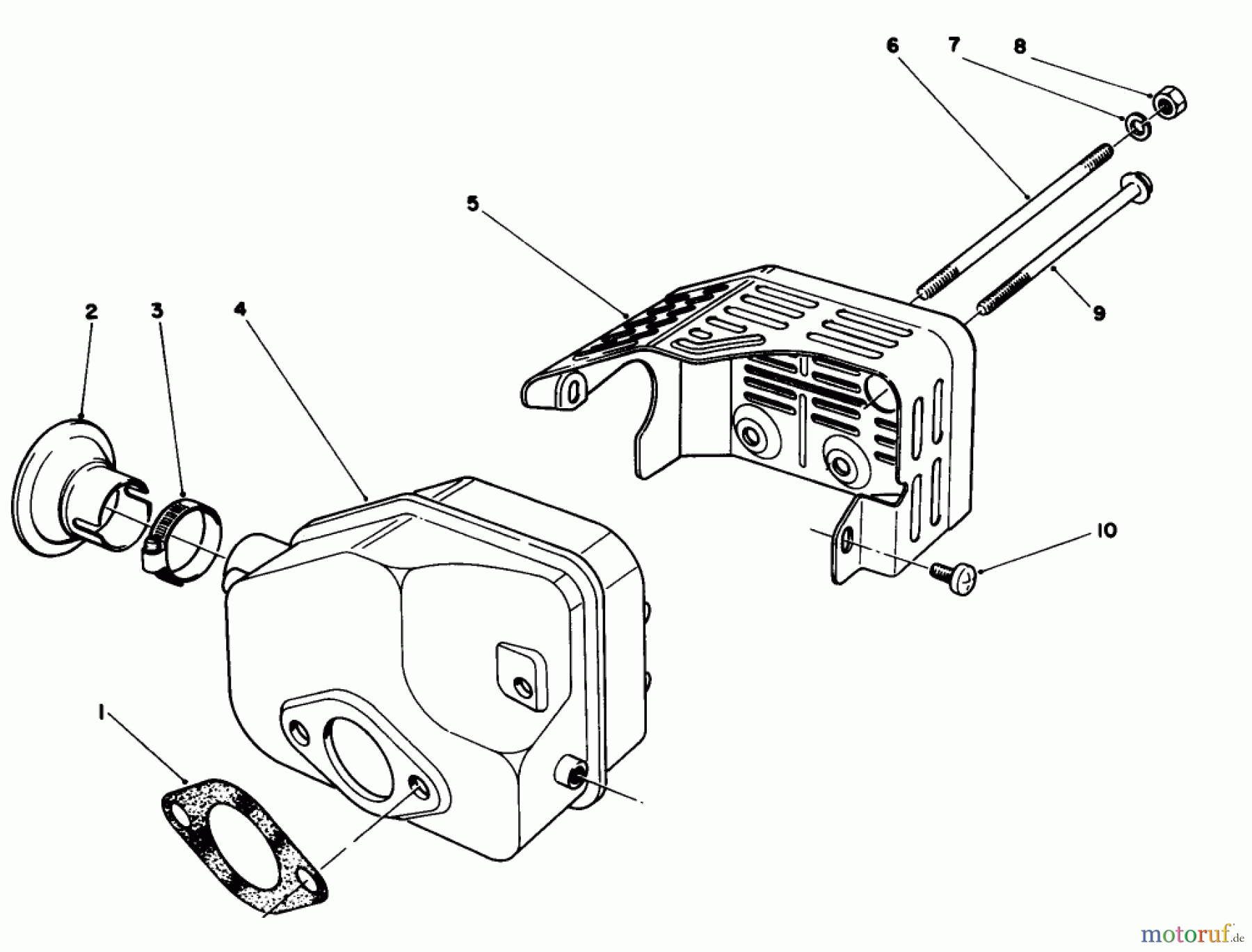  Toro Neu Mowers, Walk-Behind Seite 1 20581 - Toro Lawnmower, 1986 (6000001-6999999) MUFFLER ASSEMBLY