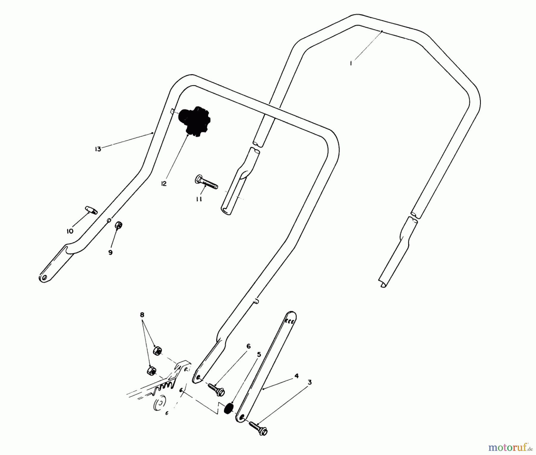  Toro Neu Mowers, Walk-Behind Seite 1 20581C - Toro Lawnmower, 1988 (8000001-8999999) HANDLE ASSEMBLY