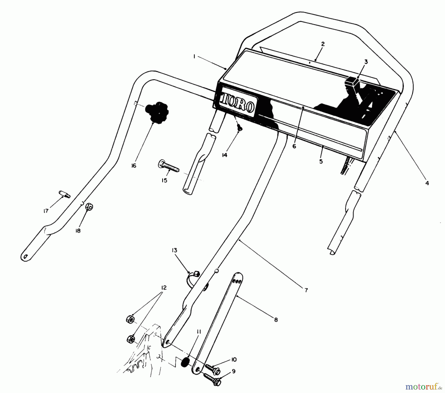  Toro Neu Mowers, Walk-Behind Seite 1 20584C - Toro Lawnmower, 1989 (9000001-9999999) HANDLE ASSEMBLY