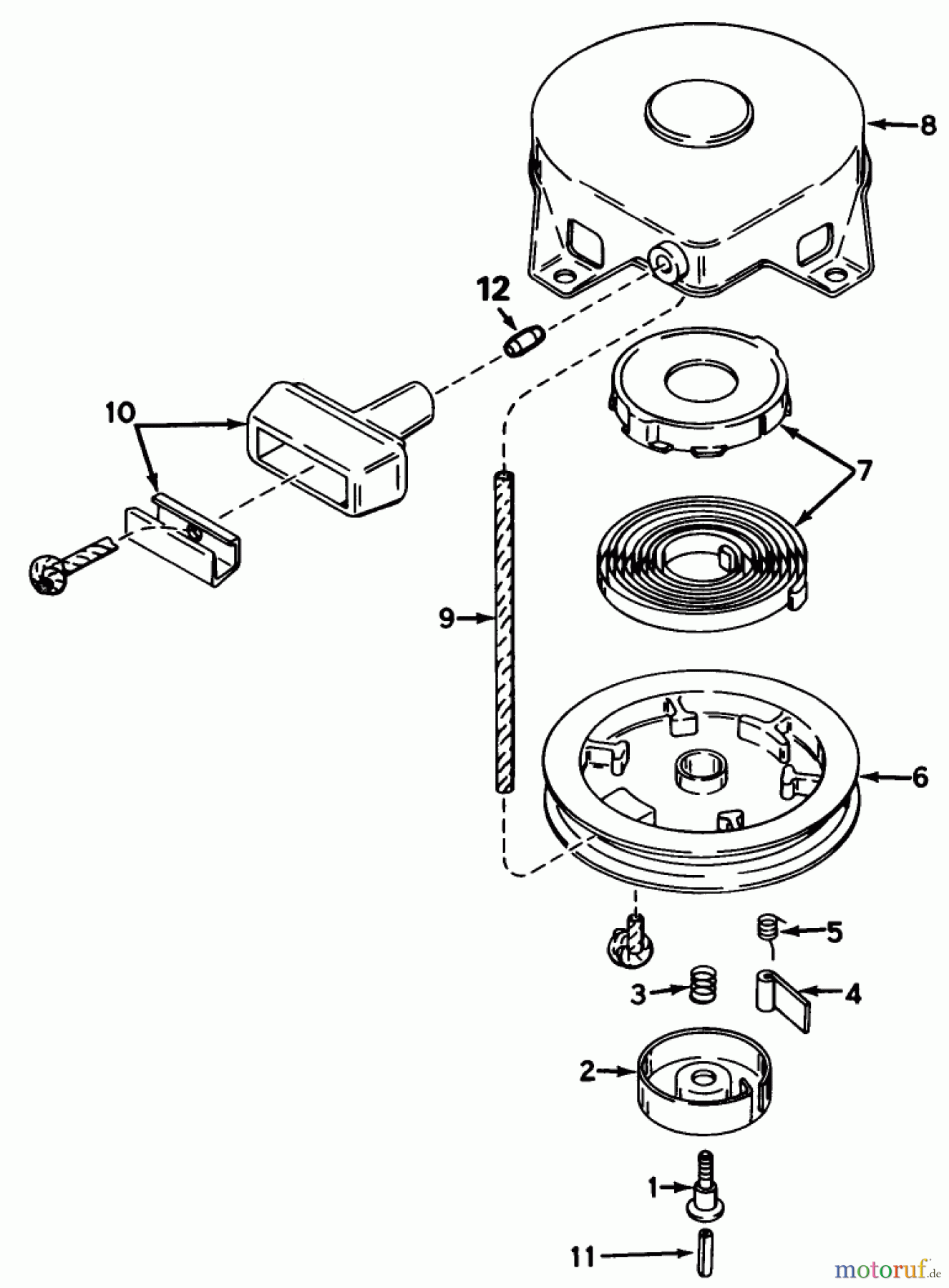  Toro Neu Mowers, Walk-Behind Seite 1 20586 - Toro Lawnmower, 1985 (5000001-5999999) REWIND STARTER NO. 590420A