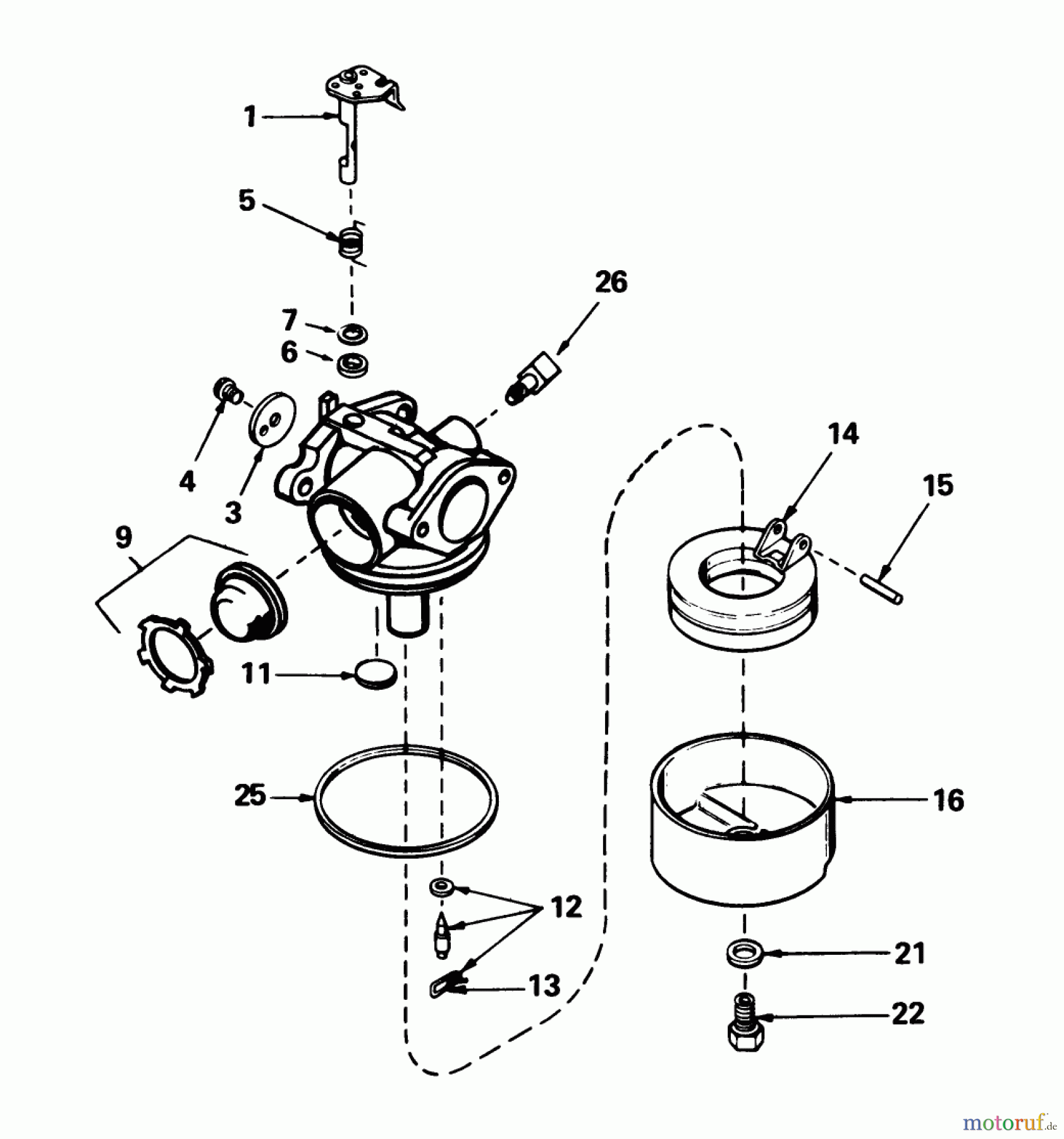  Toro Neu Mowers, Walk-Behind Seite 1 20586C - Toro Lawnmower, 1988 (8000001-8999999) CARBURETOR NO. 632098